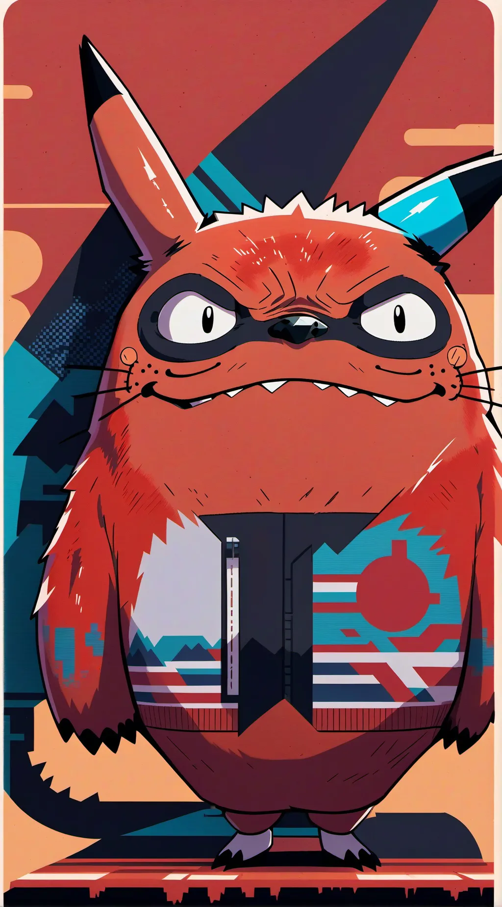 ai character: pika de 1,00 background