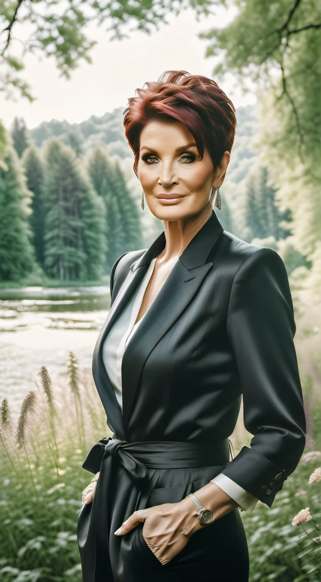 ai character: sharon Osborne  background