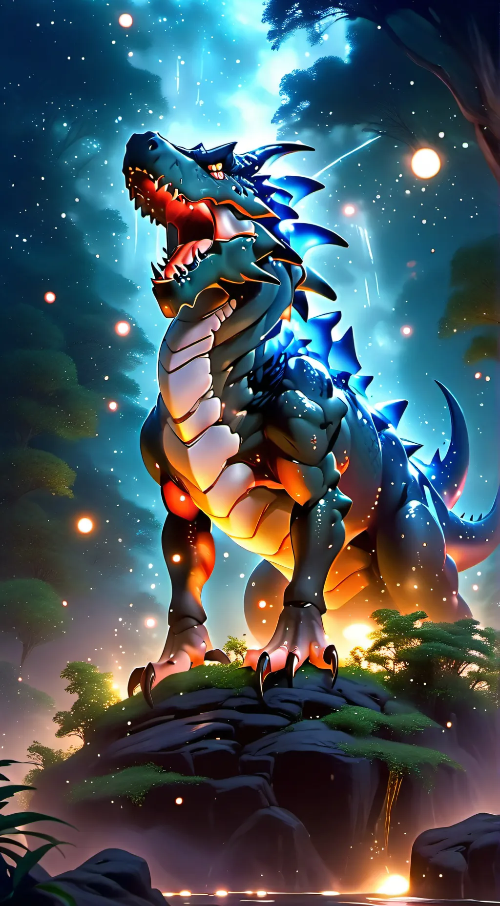 ai character: dragão celestial☄️ background