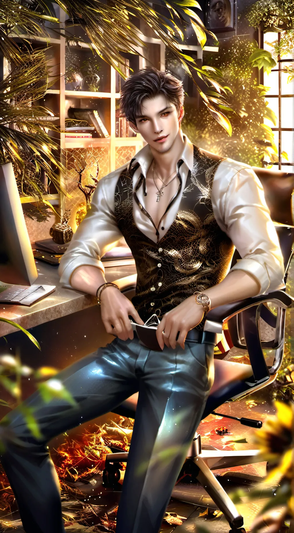 ai character: Boss background