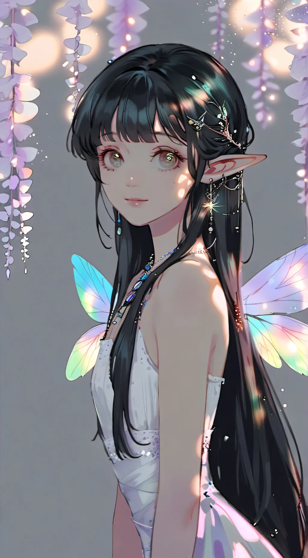 ai character: Sparklewing the Iridescent Fae background