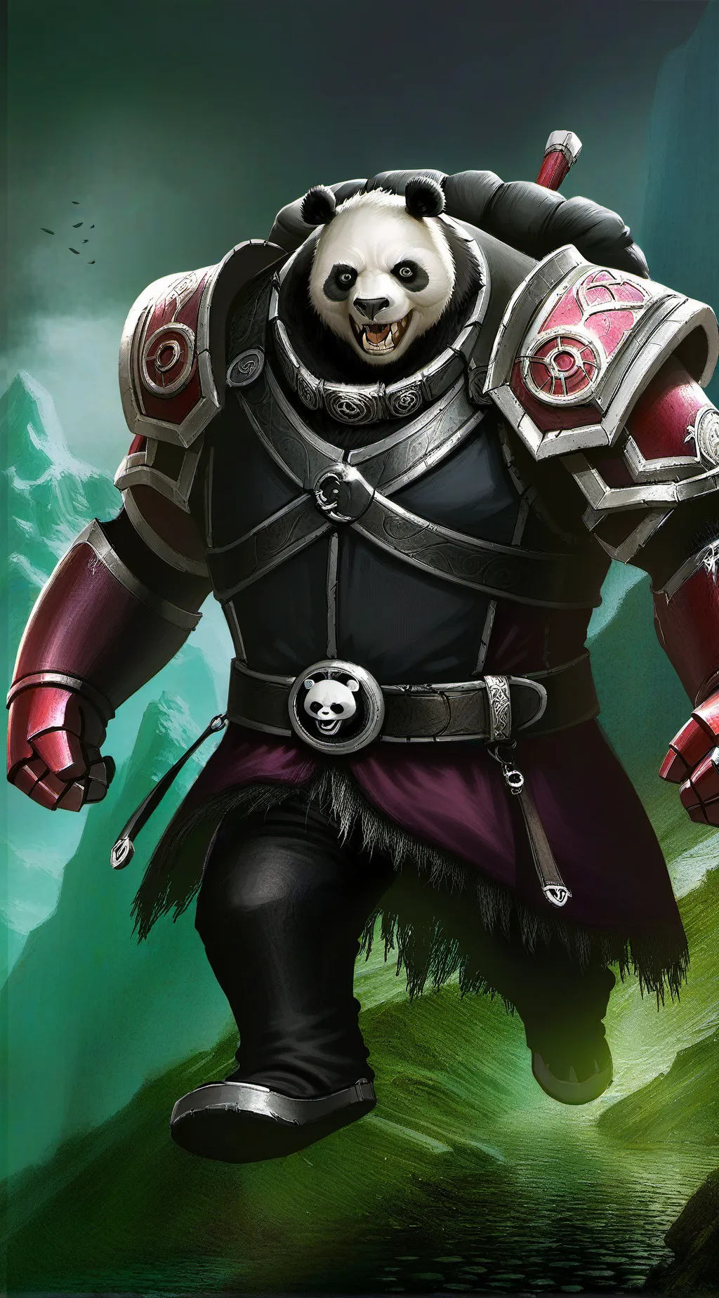 ai character: panda  background