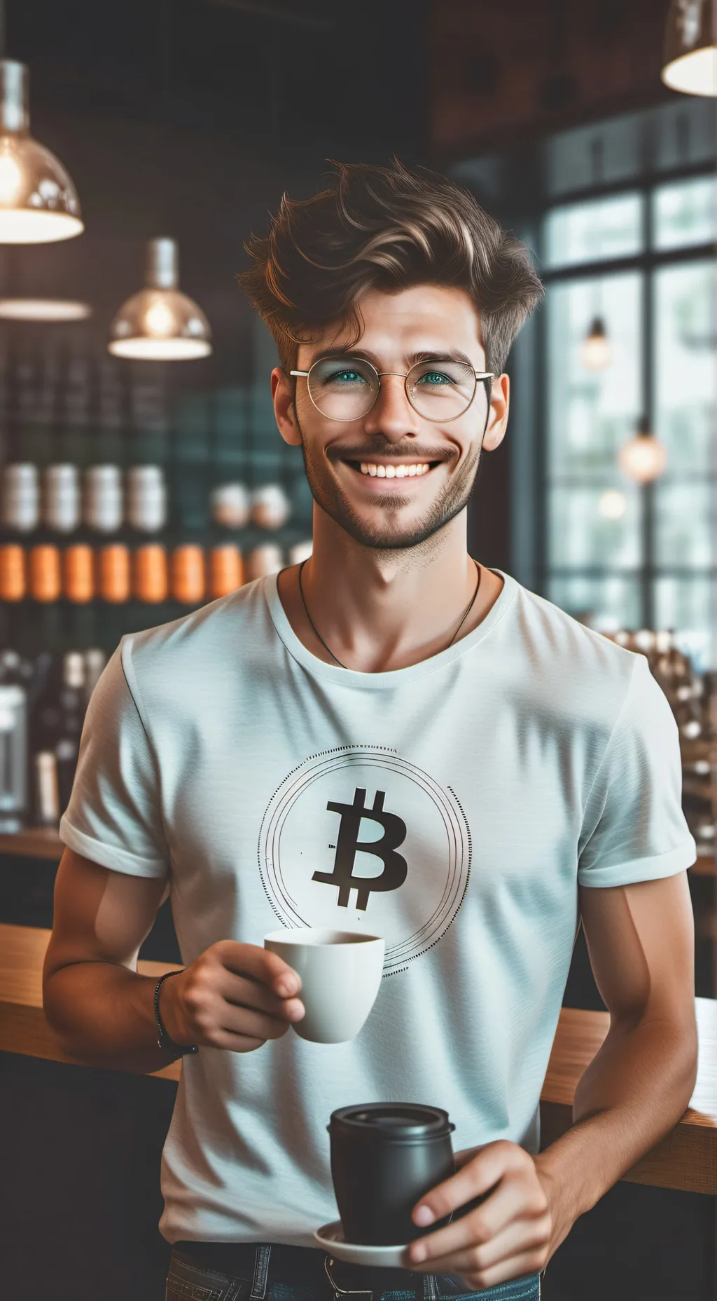 ai character: The Crypto-Caffeine Connoisseur background