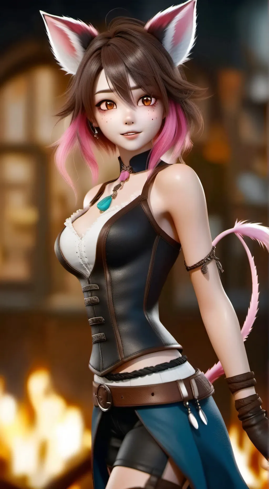 ai character: Cat  background