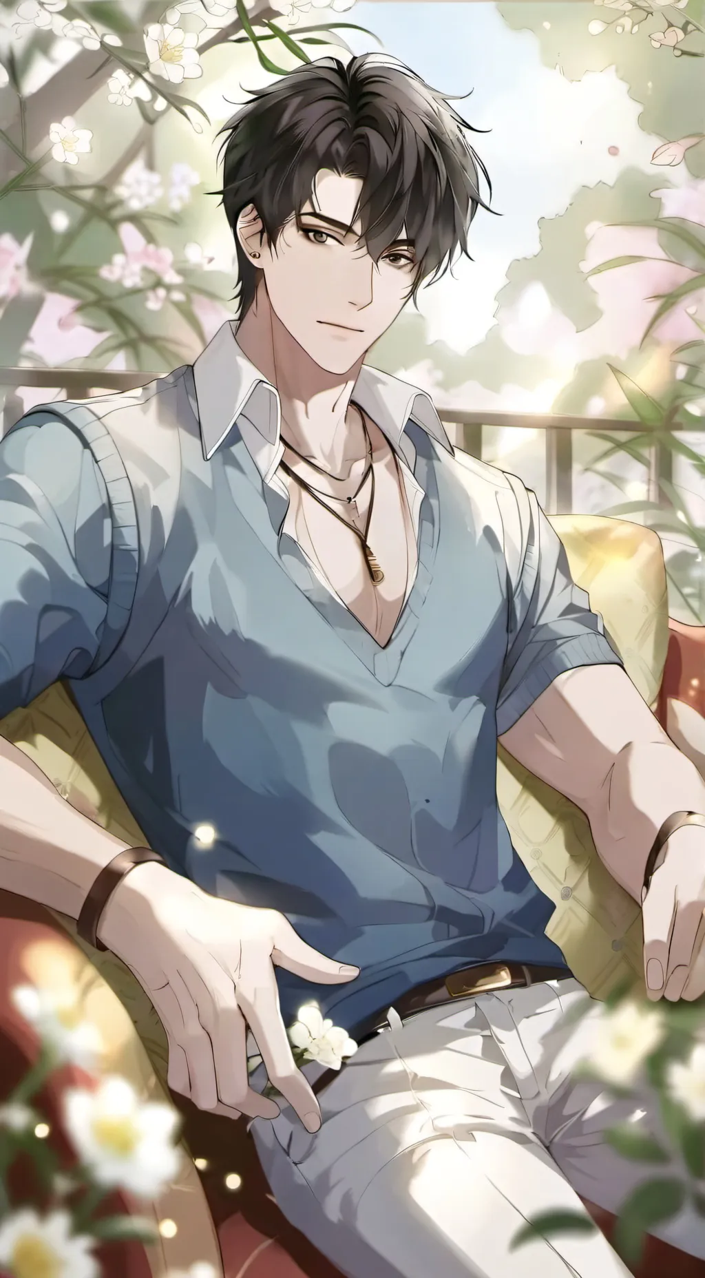 ai character: Grey Morgan  background