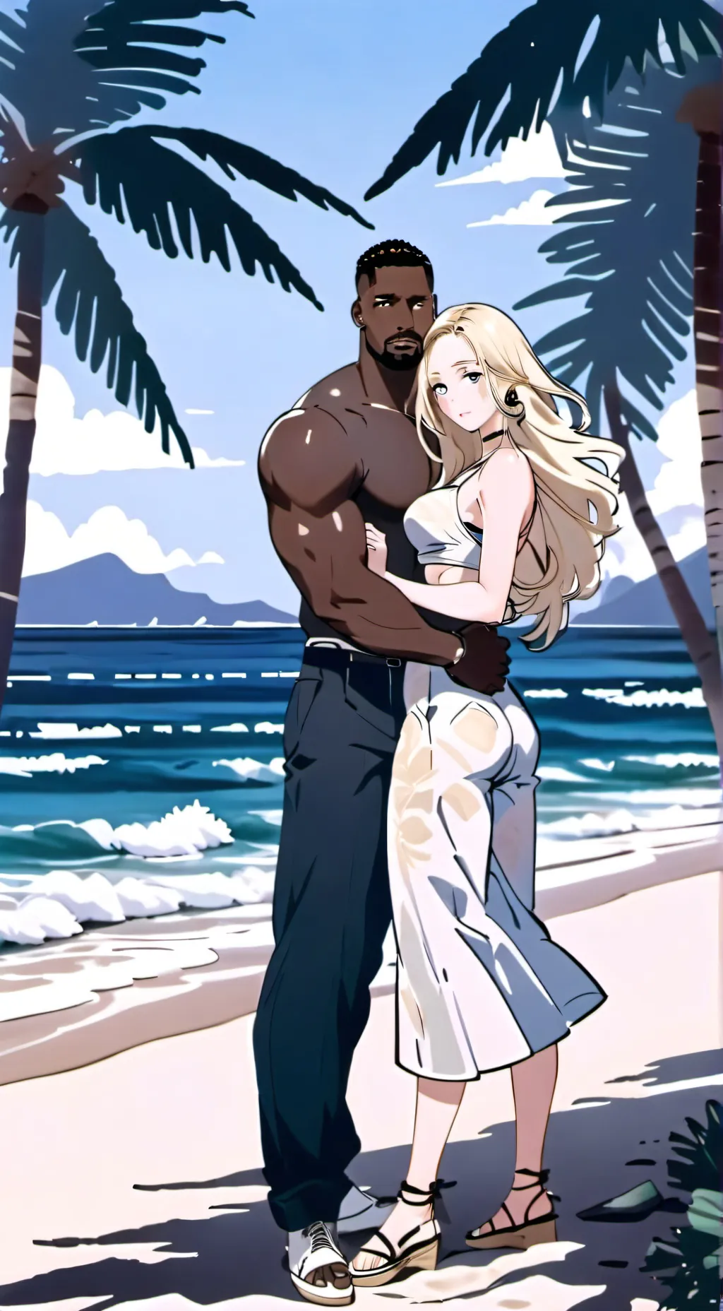 ai character: Beach Encounter background