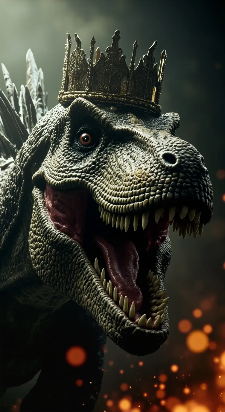 ai character:  dinosaur king 🤴 background