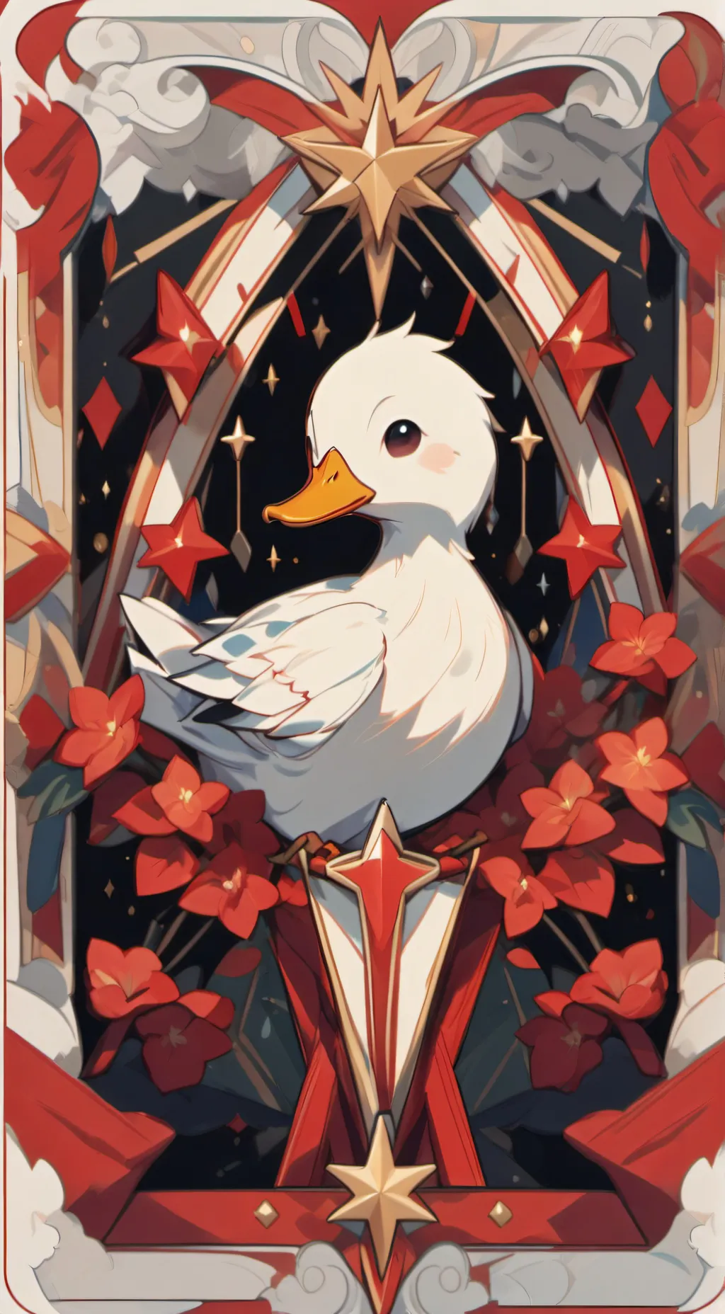 ai character: rainbow duck background