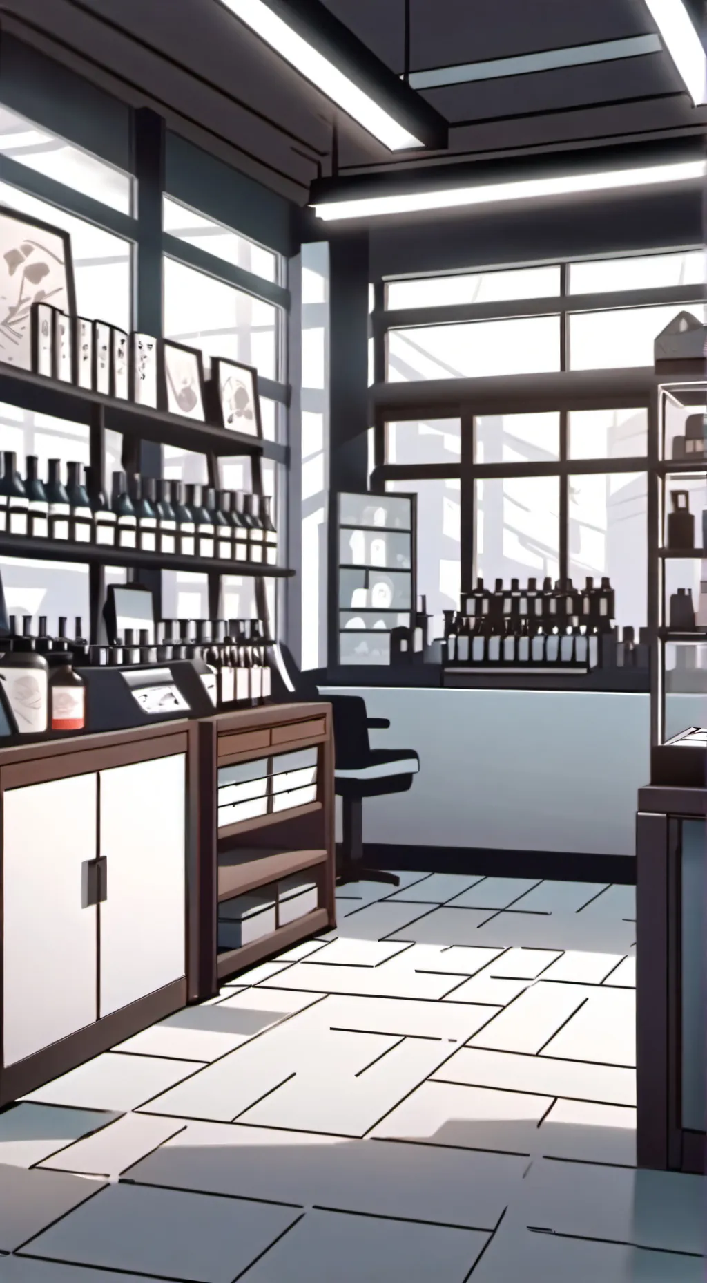 ai character: tattoo shop background