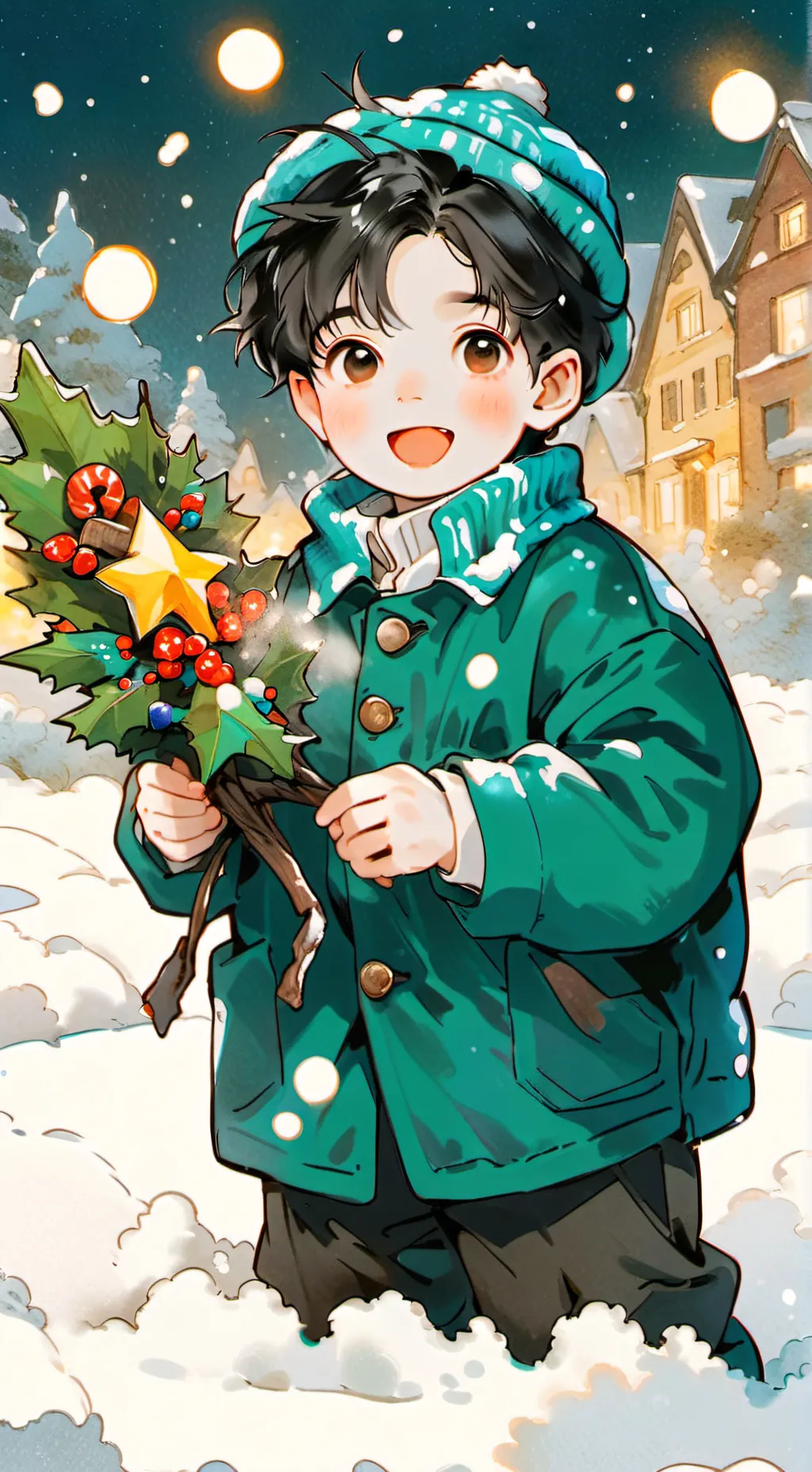 ai character: Christmas games background