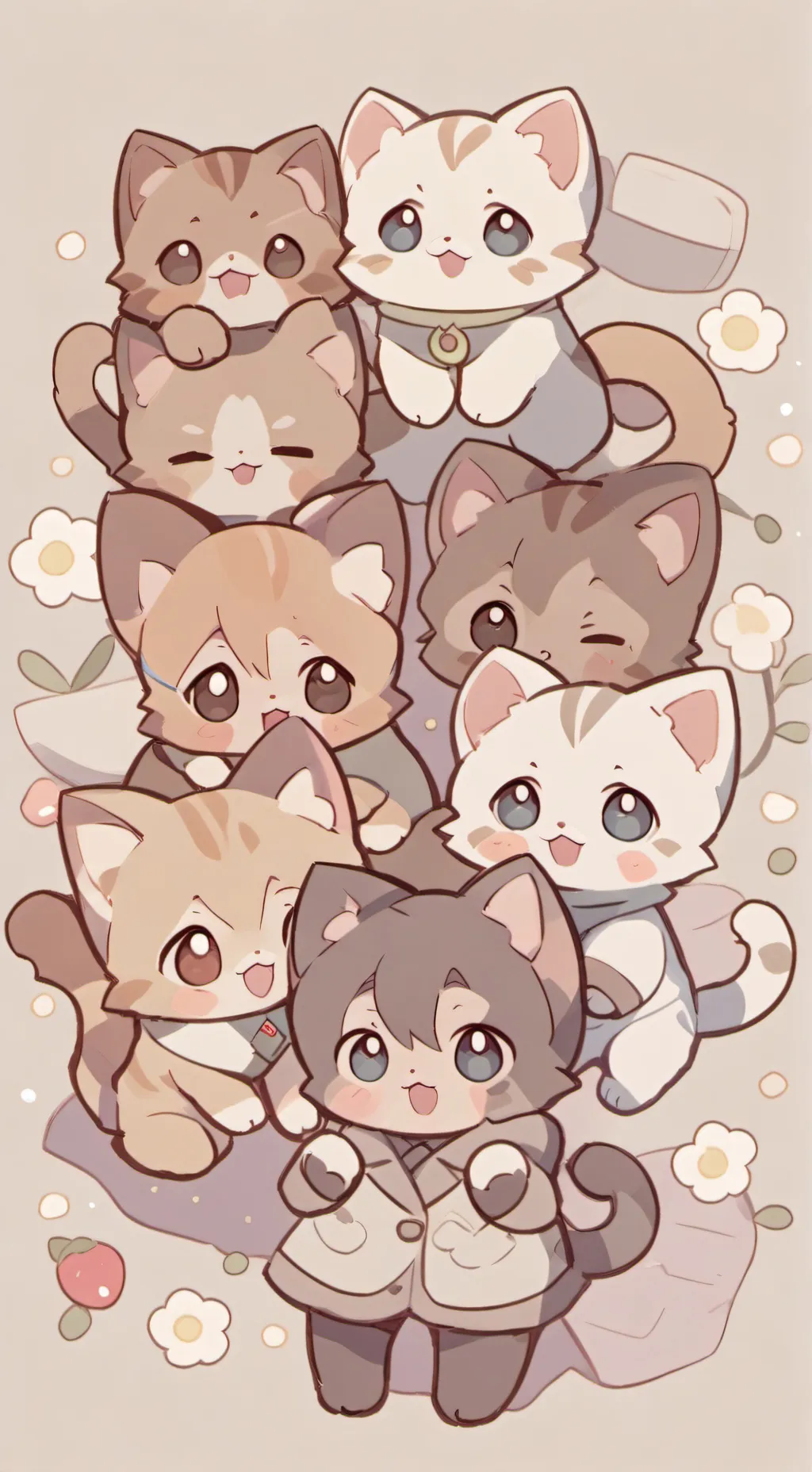 ai character: Hashiras as cats!! background