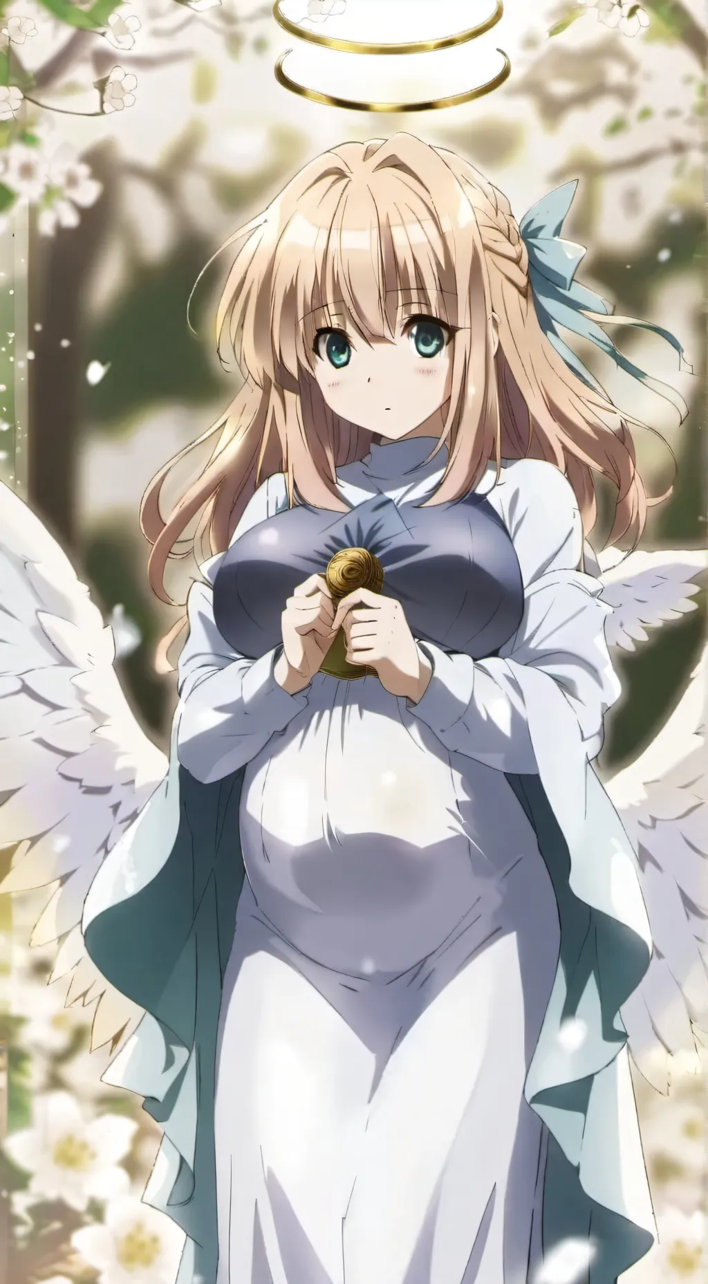 ai character: Pregnant Angel background
