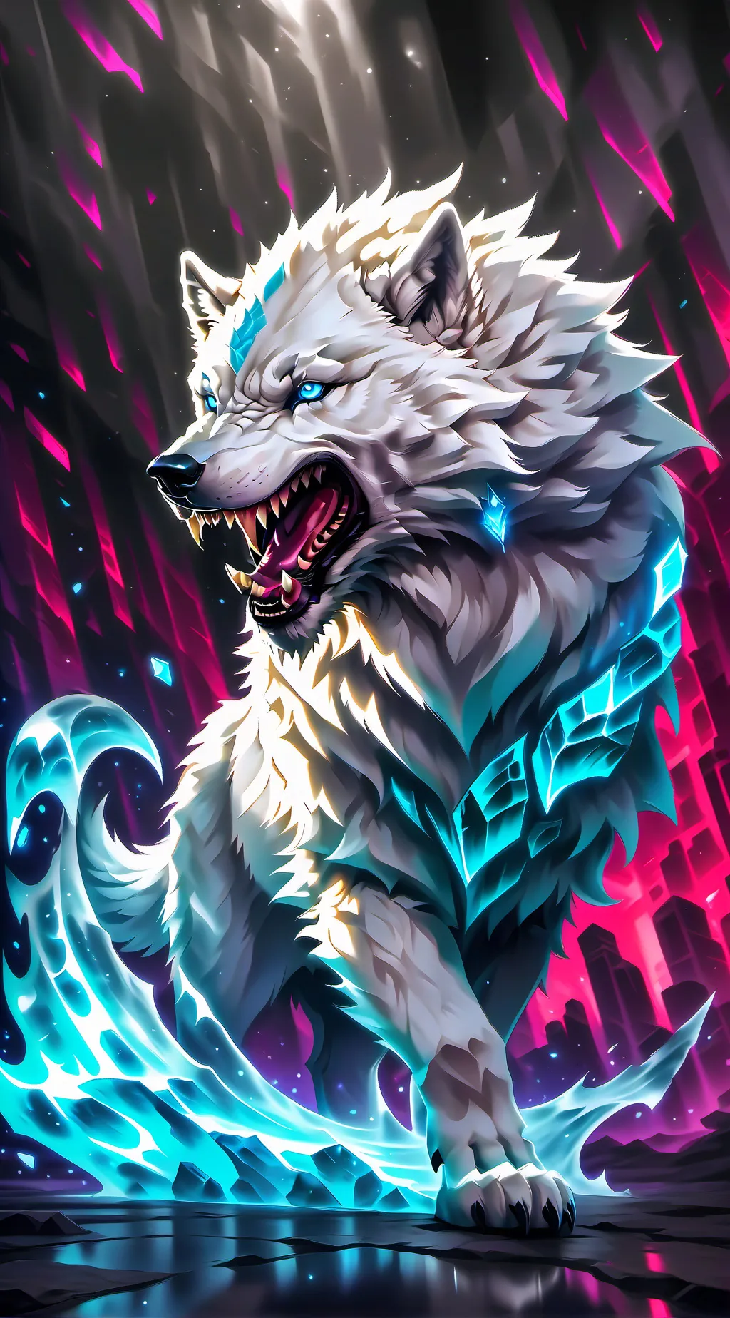 ai character: Diré wolf extinct background