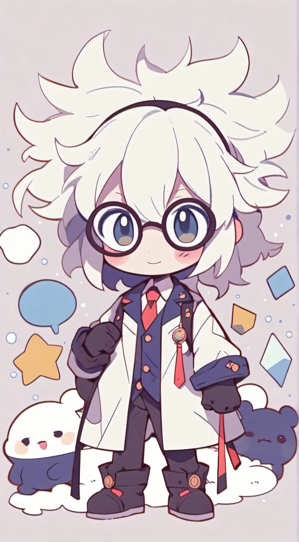 ai character: Fpe blue background