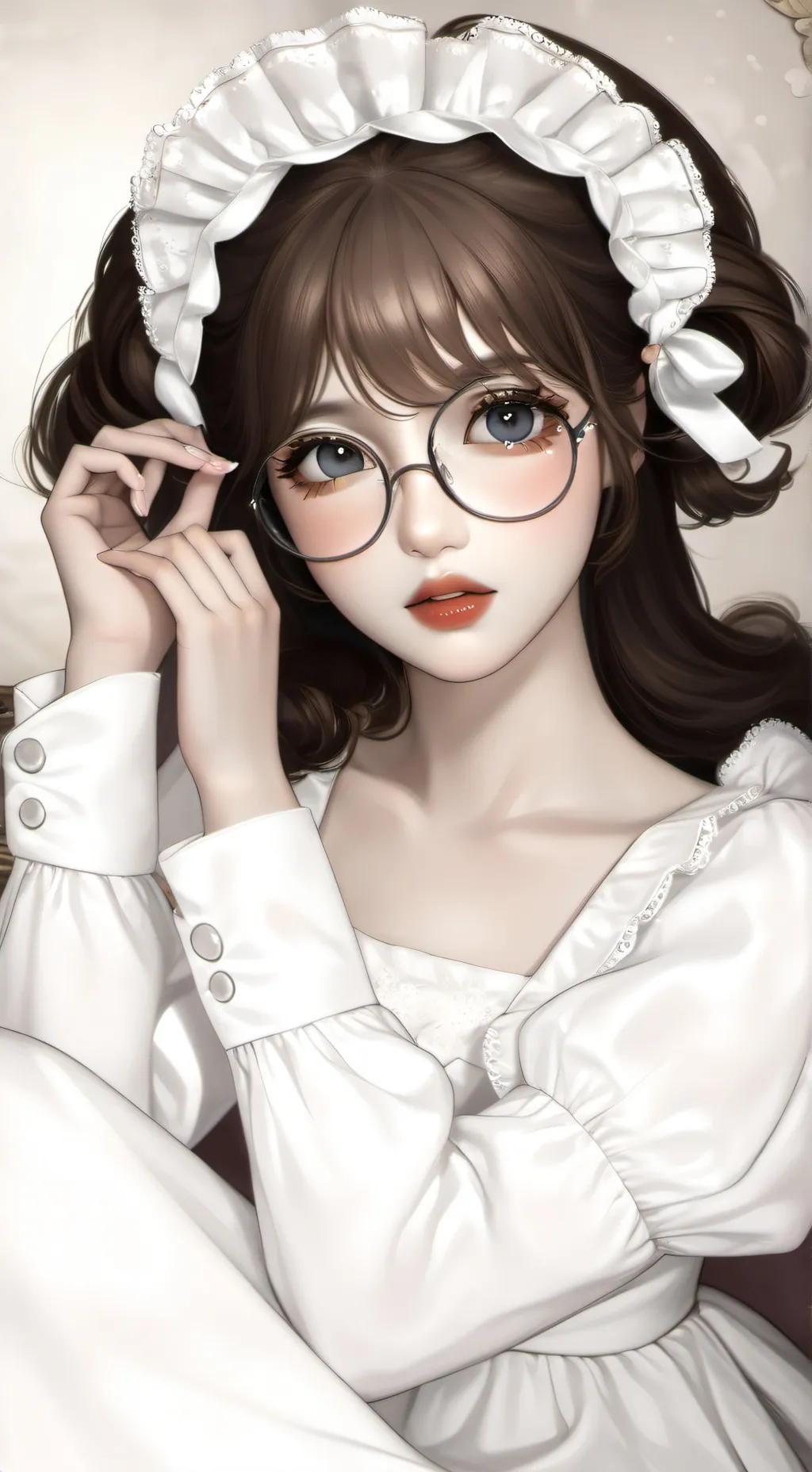 ai character: a shy girl  background