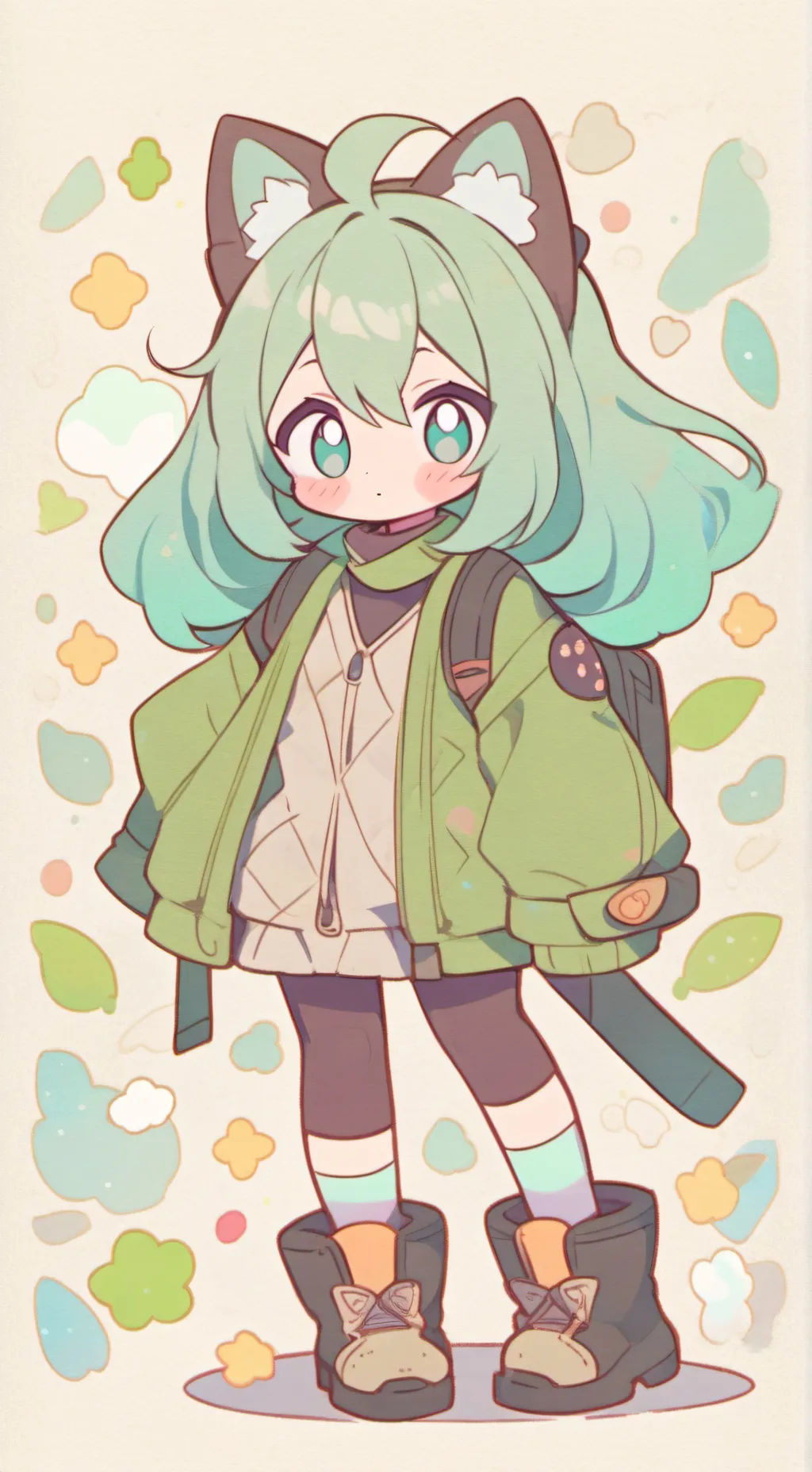 ai character: cat girl  background