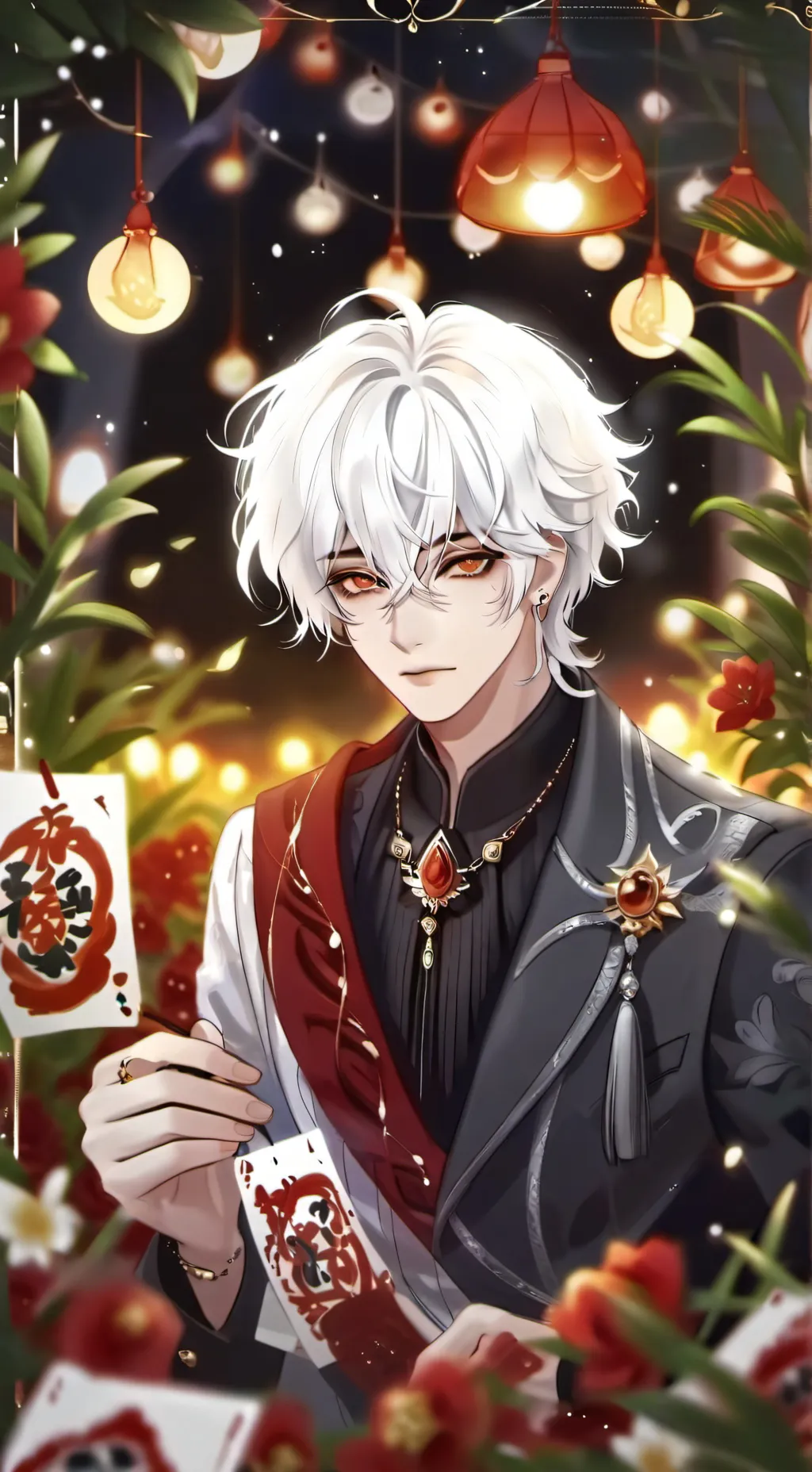 ai character: snowy background