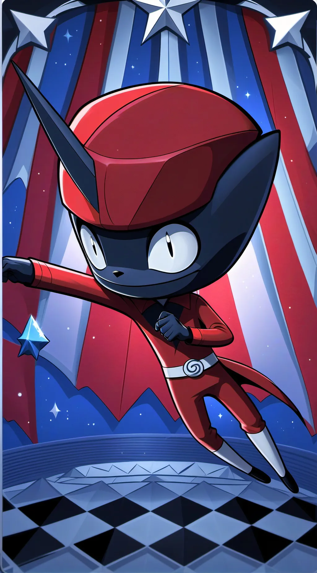 ai character: cyfrowy cyrk background