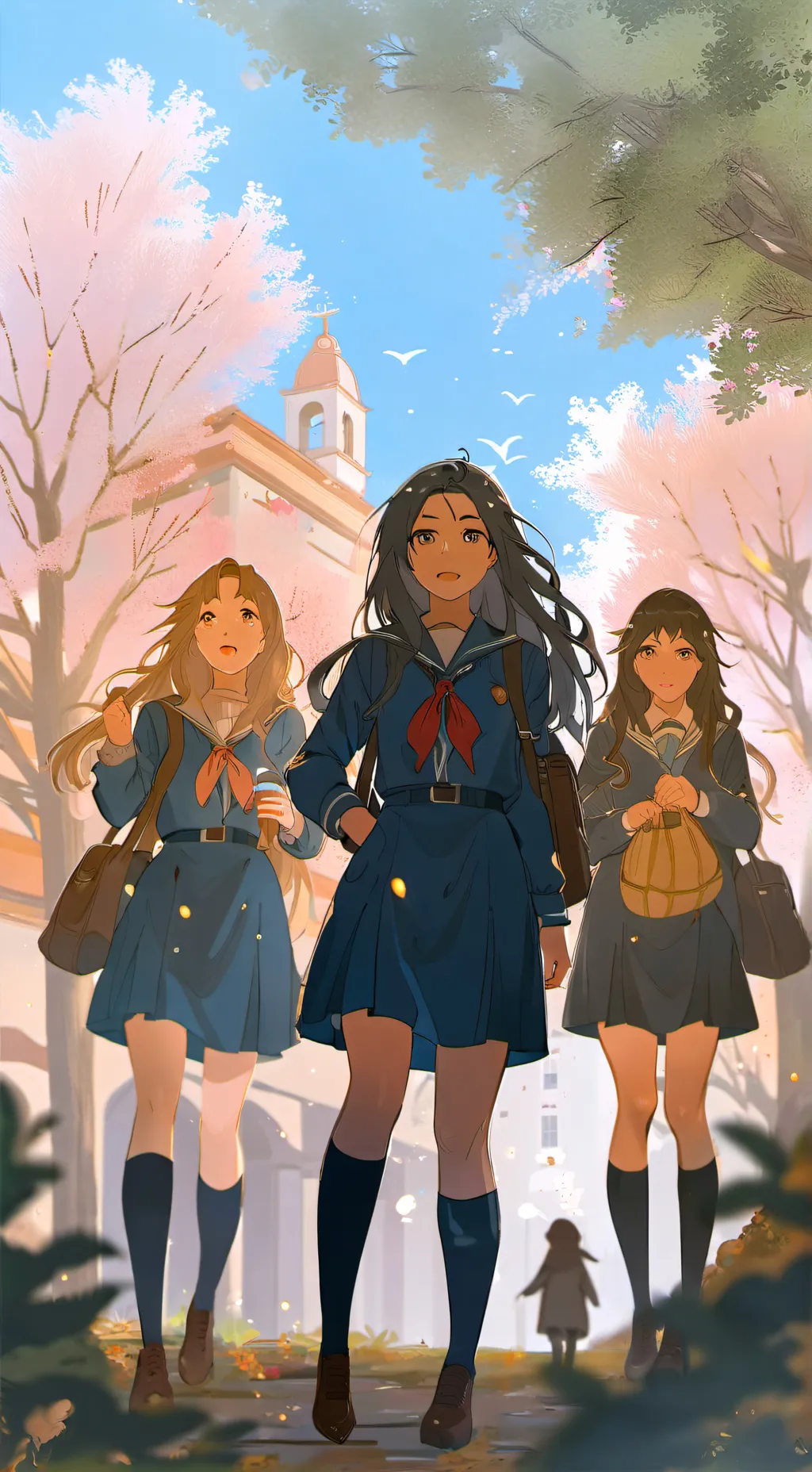 ai character: escuela de chicas background