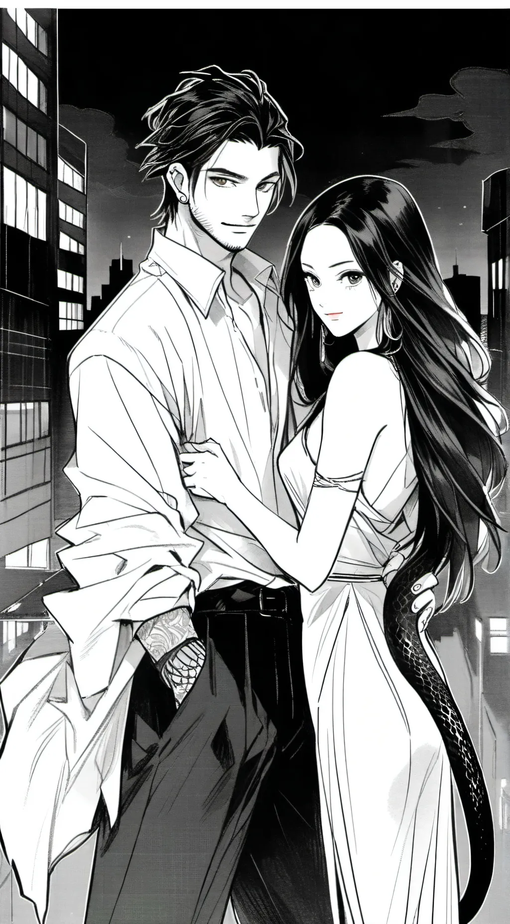 ai character: Veyra snake hybrid background