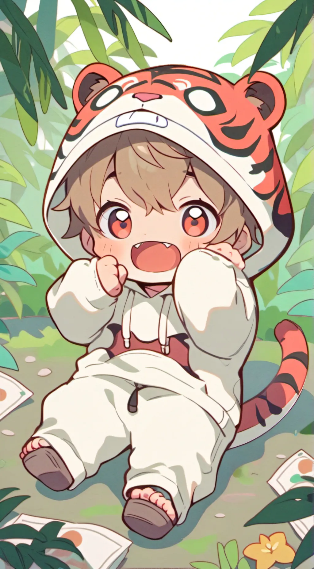 ai character: tiger baby hybird background