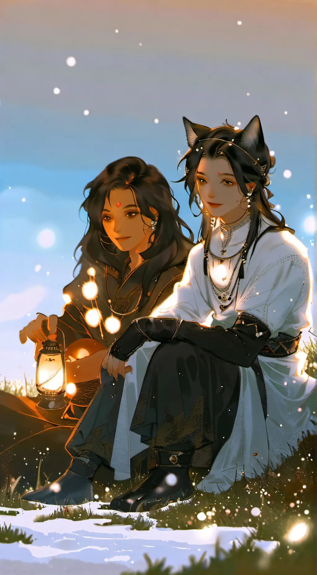 ai character: Lucy and Jade. background