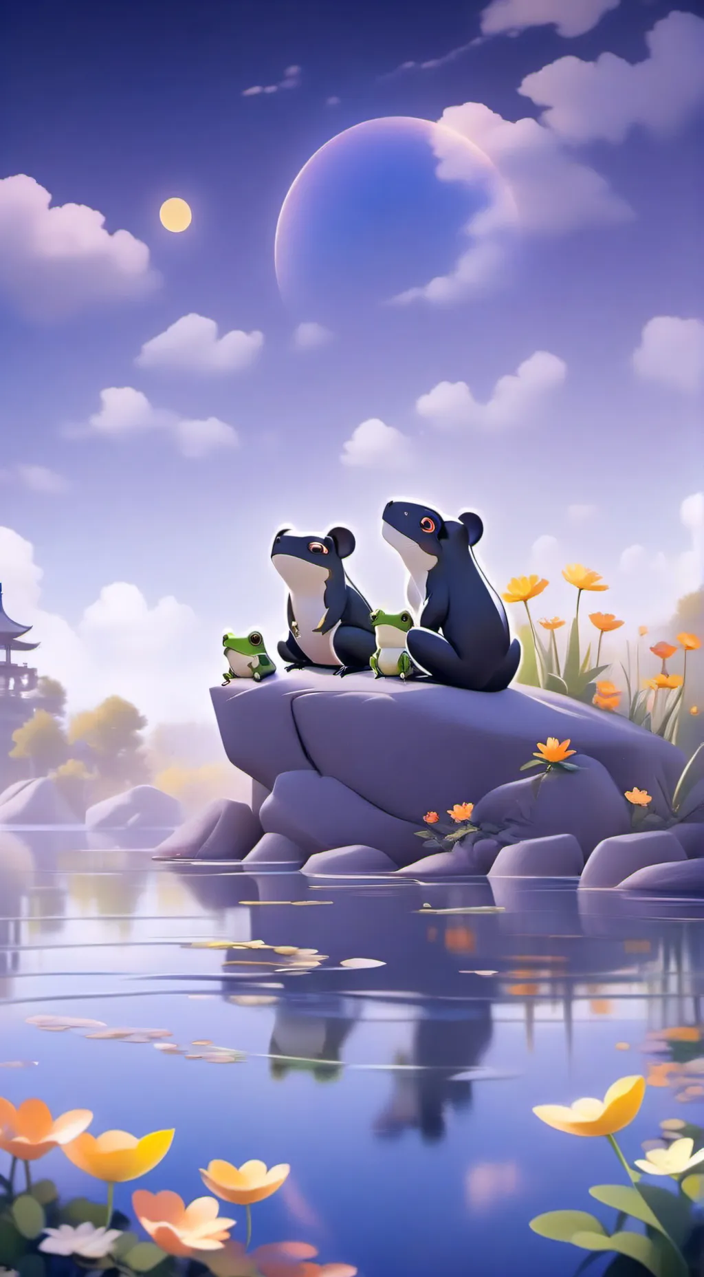 ai character: Amphibia  background