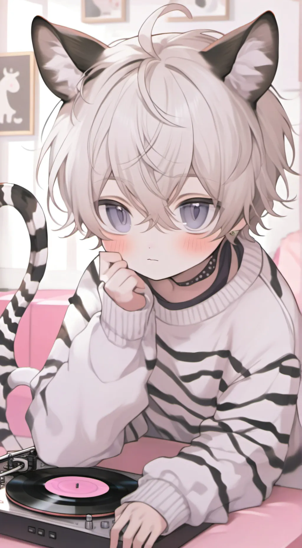 ai character: Zebra Stripes Furry background