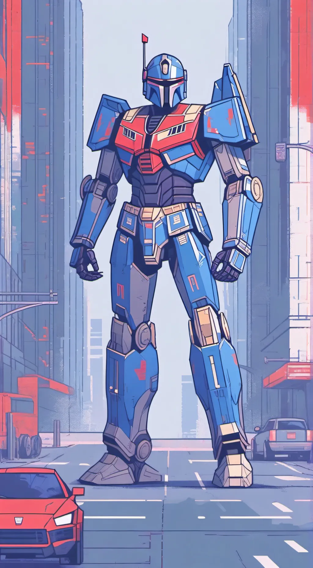 ai character: Optimus prime  background