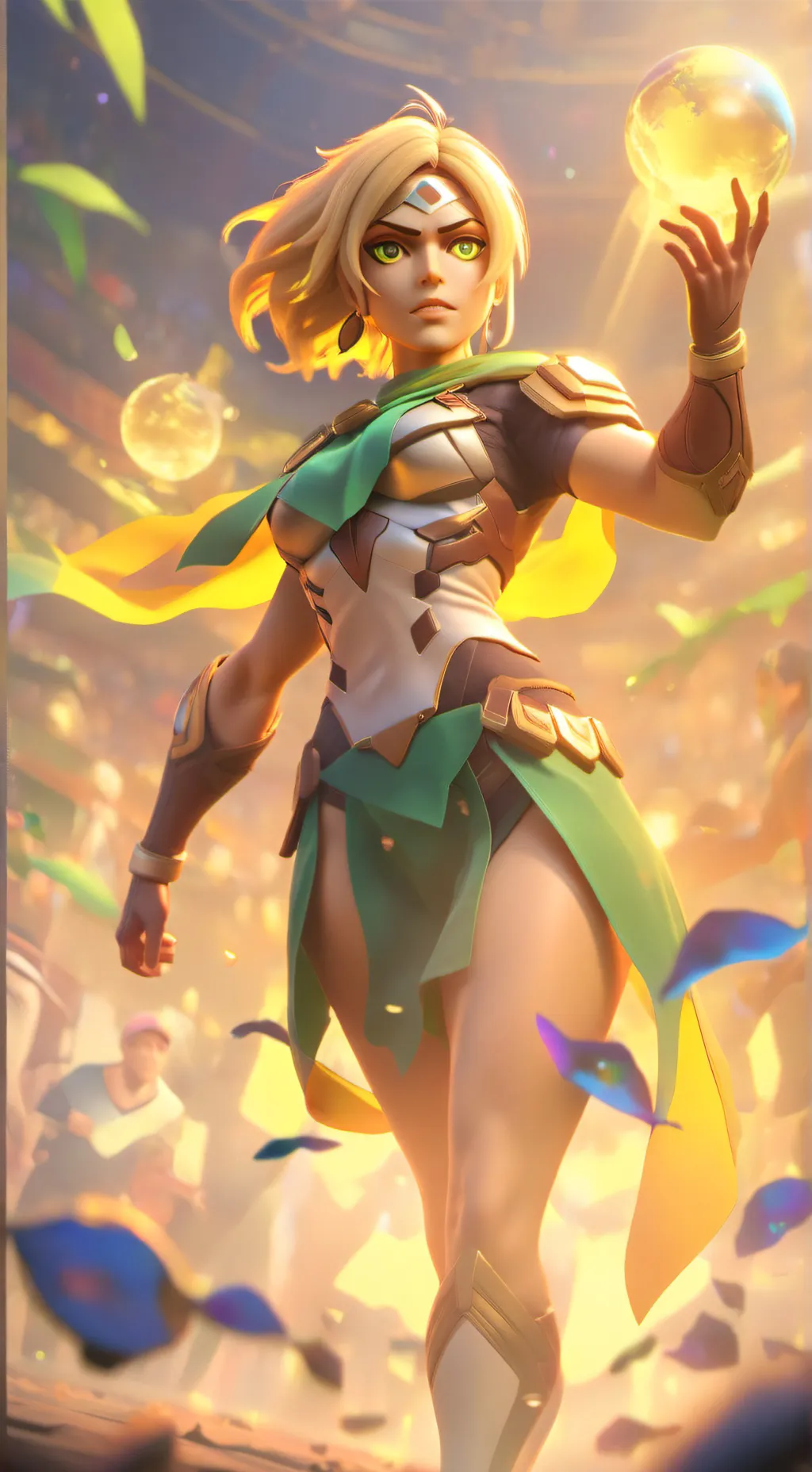 ai character: Female titan background