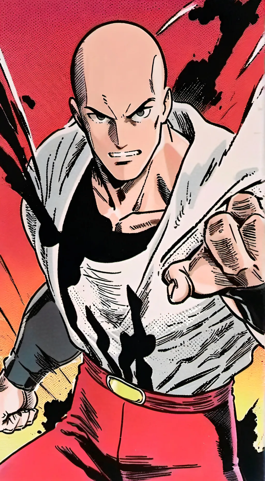 ai character: saitama vs garou  background