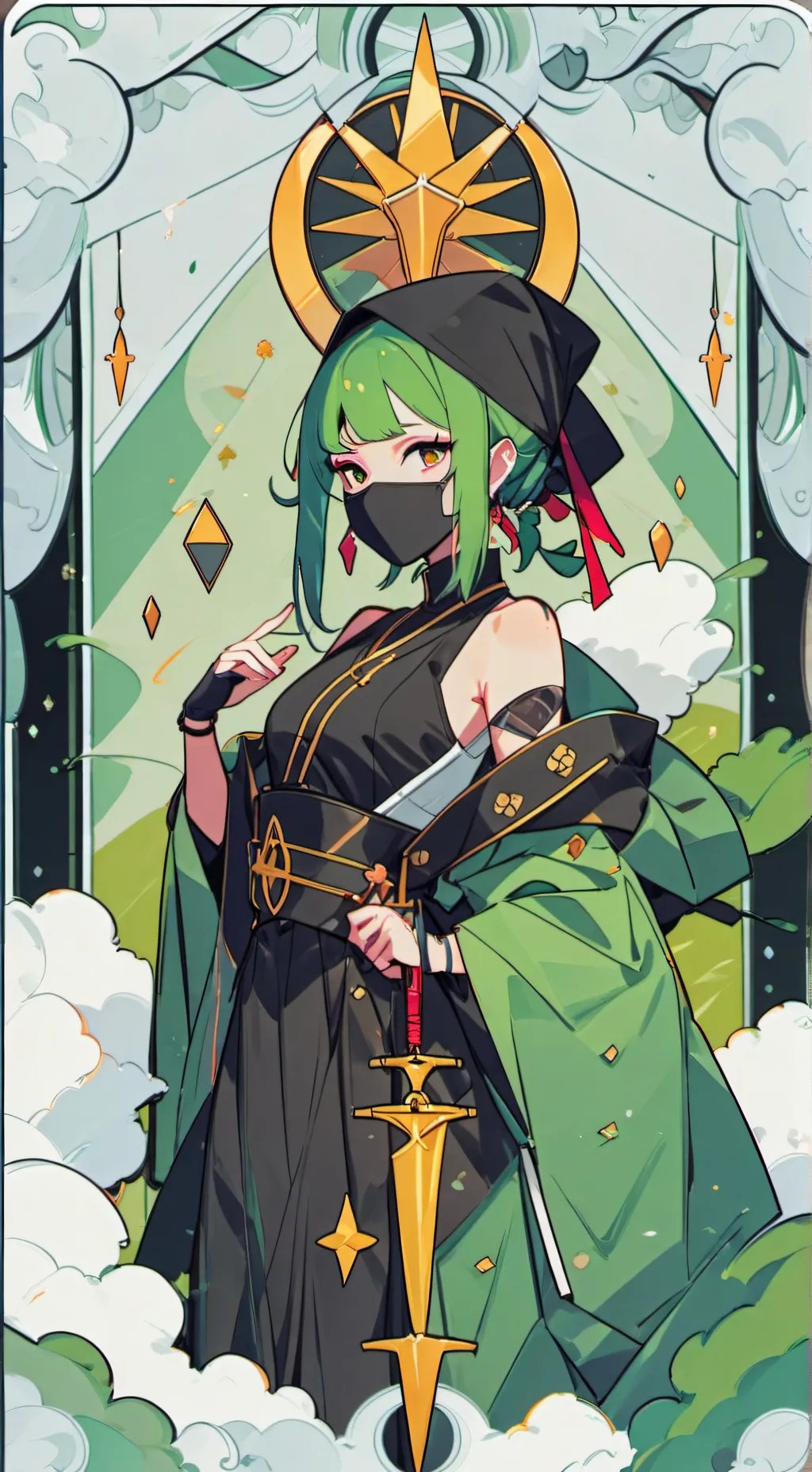 ai character: ninja hot woman background