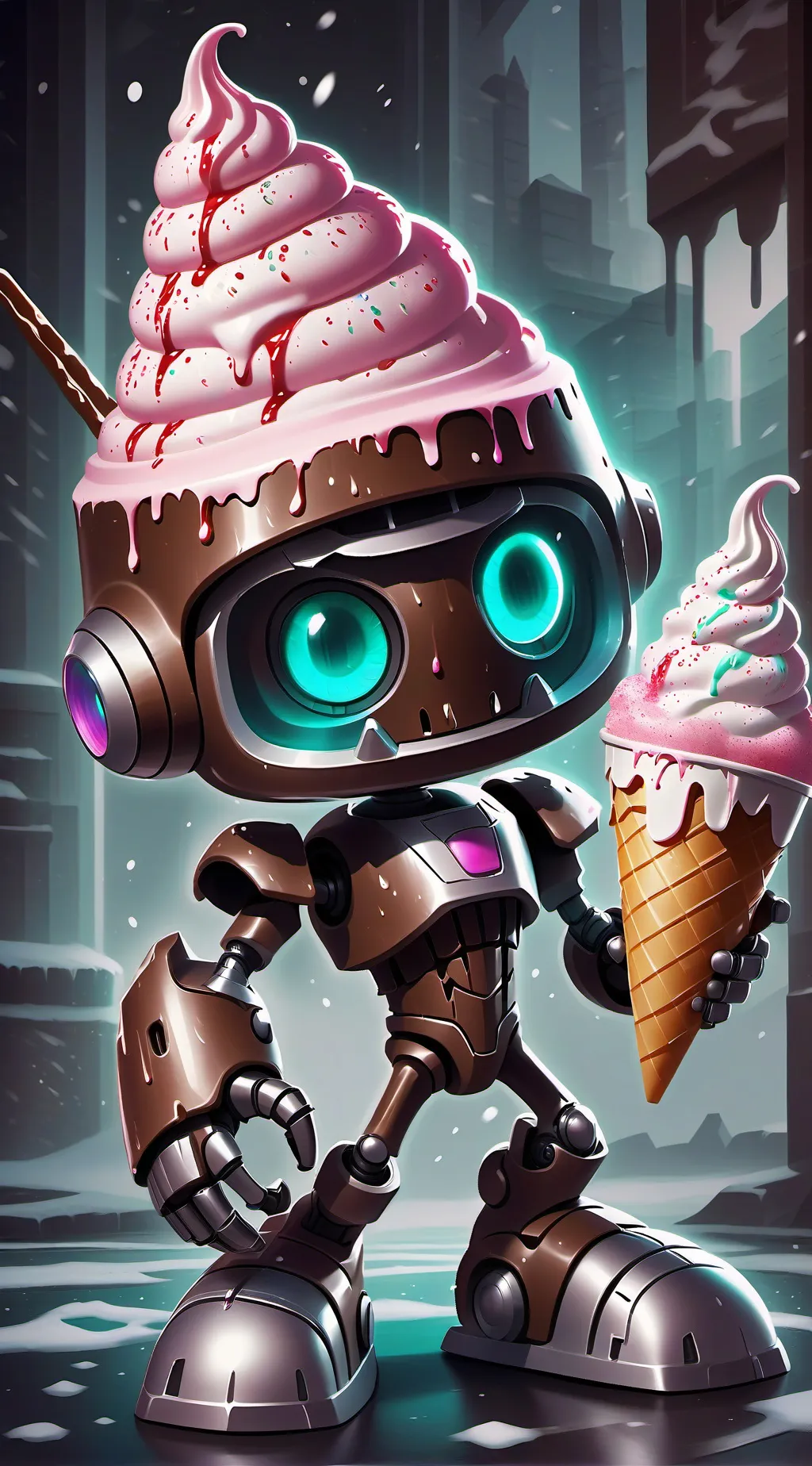 ai character: chocolate  background