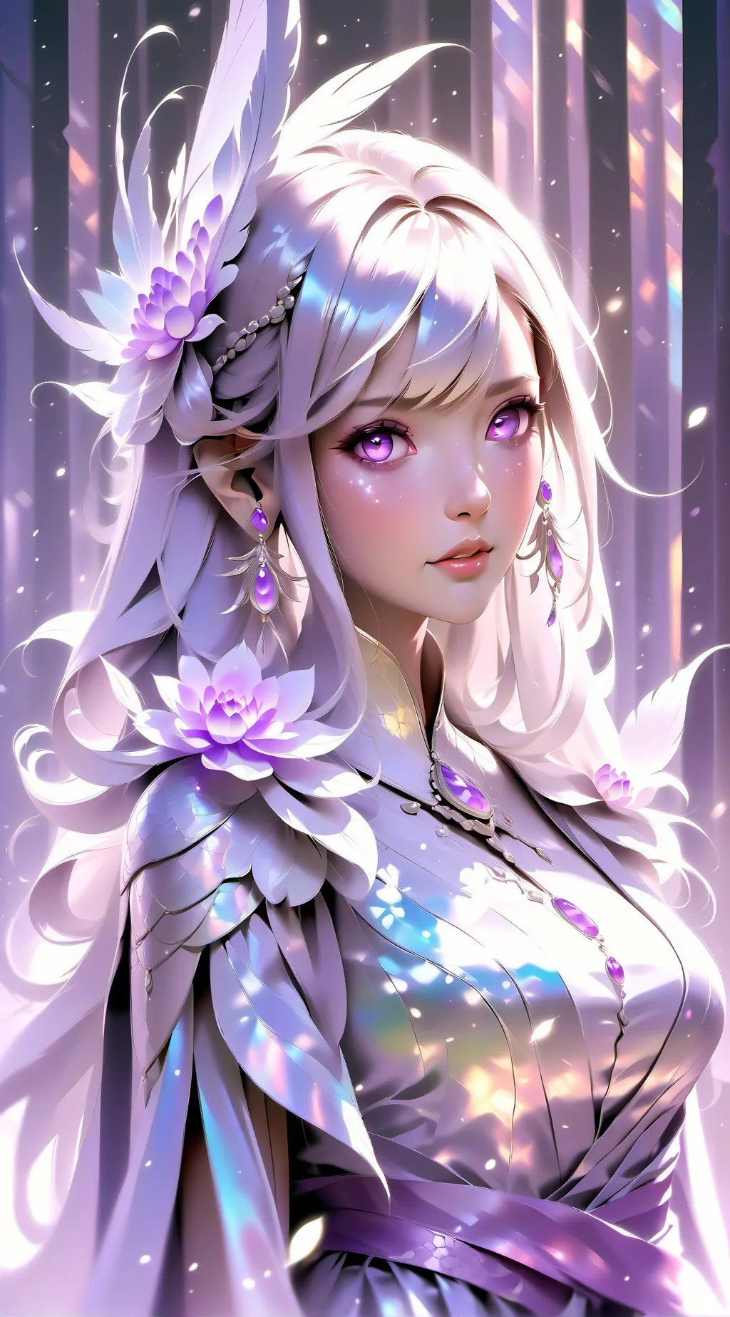 ai character: Iridiscent background