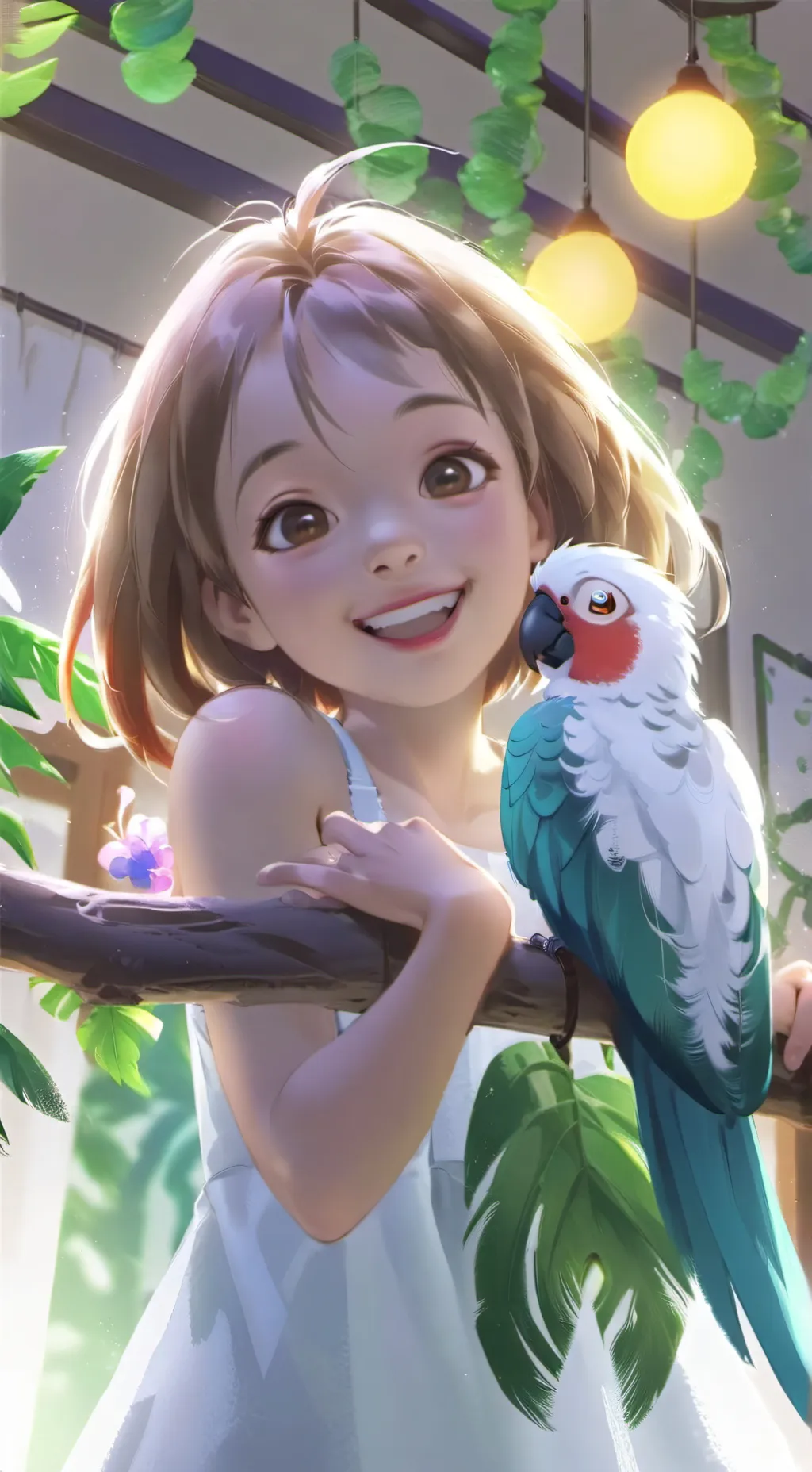 ai character: Rainbow Polly Furry background