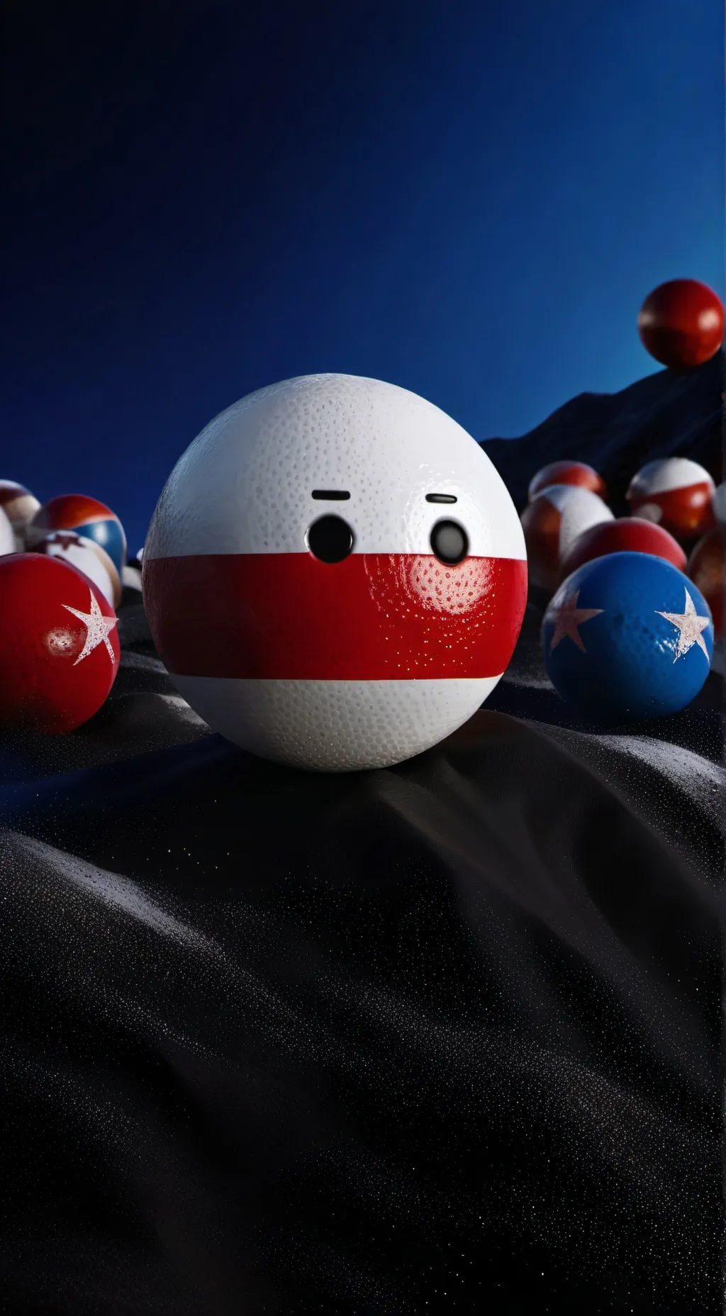 ai character: countryballs  background