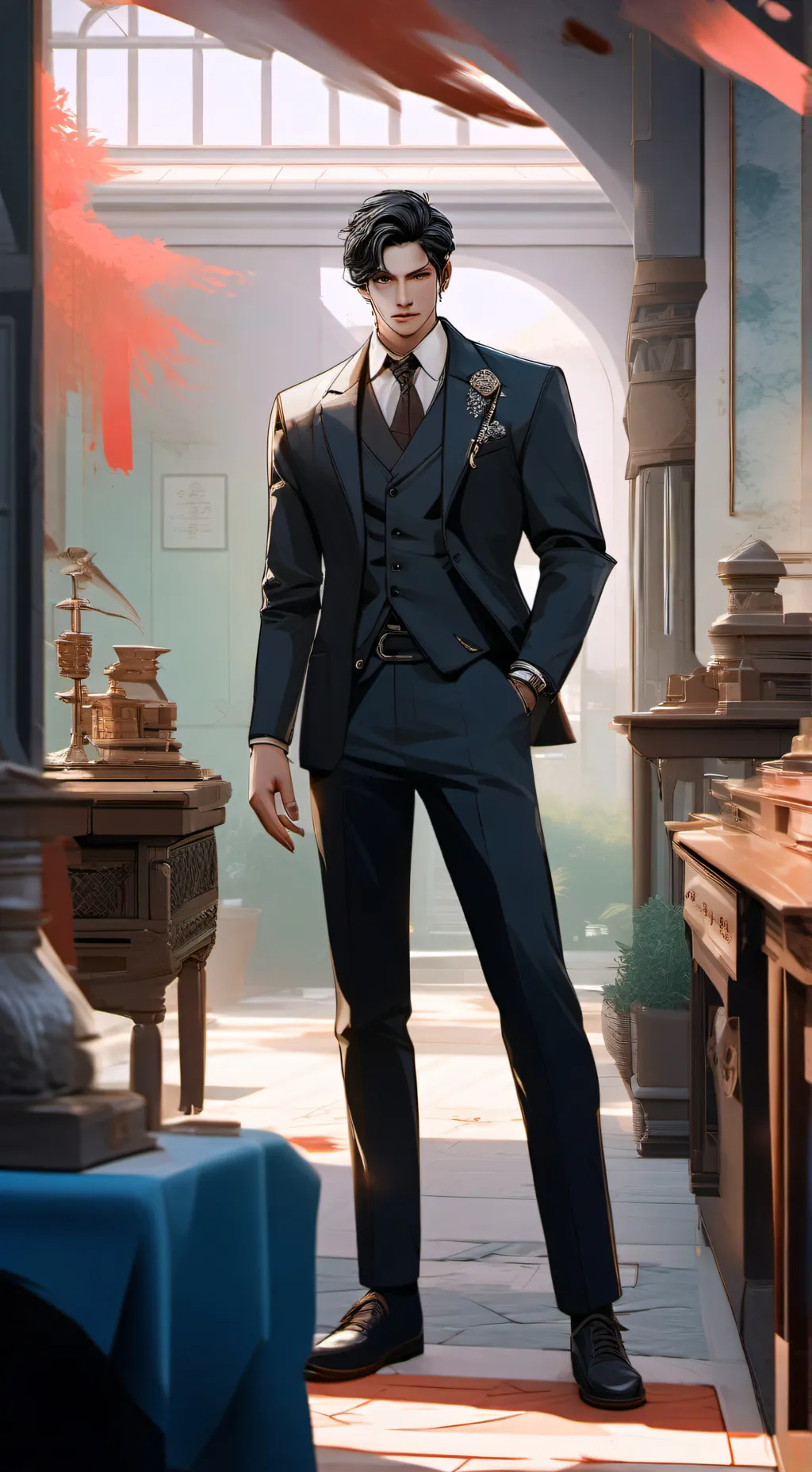 ai character: Oren x gray background