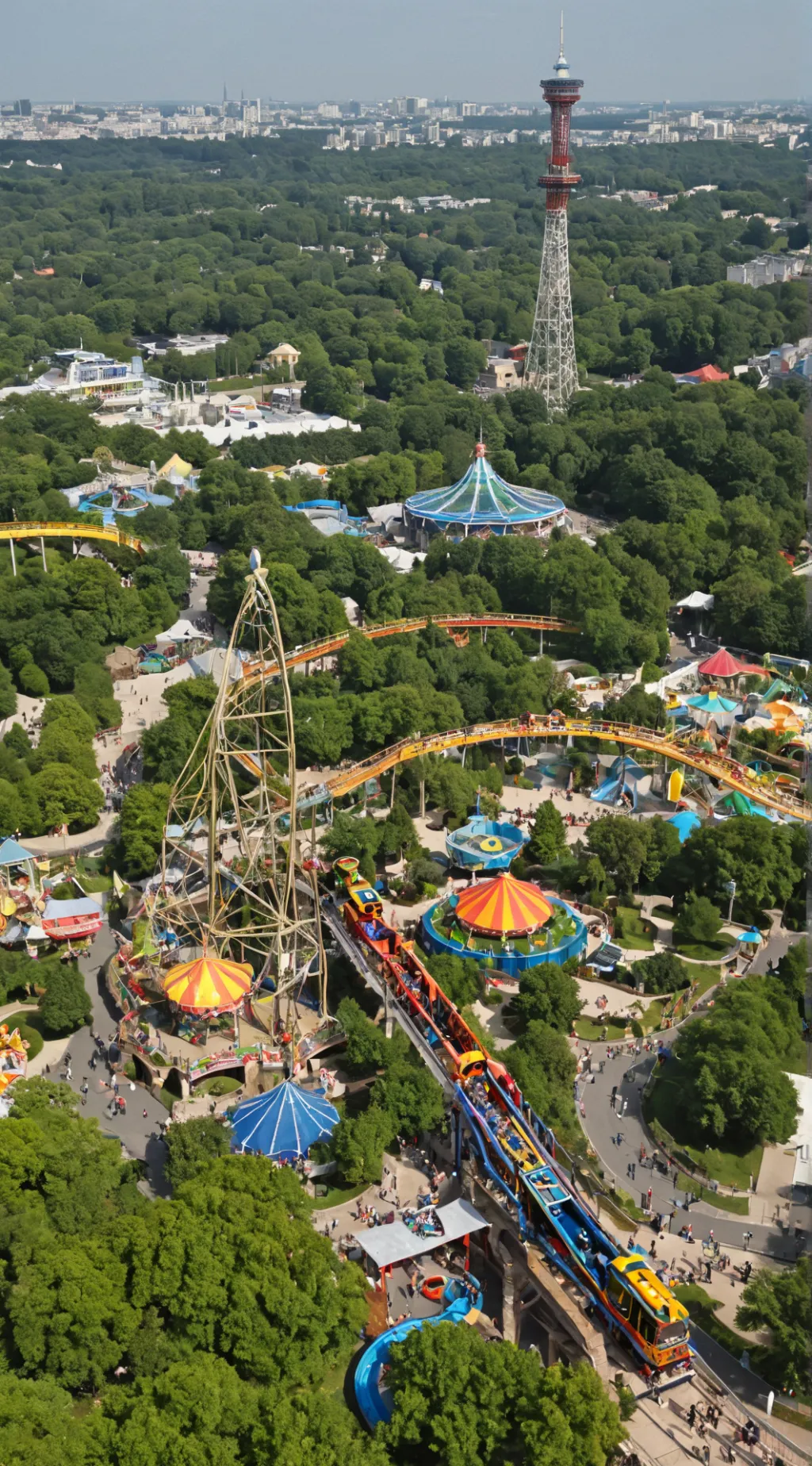 ai character: parc d'attractions background