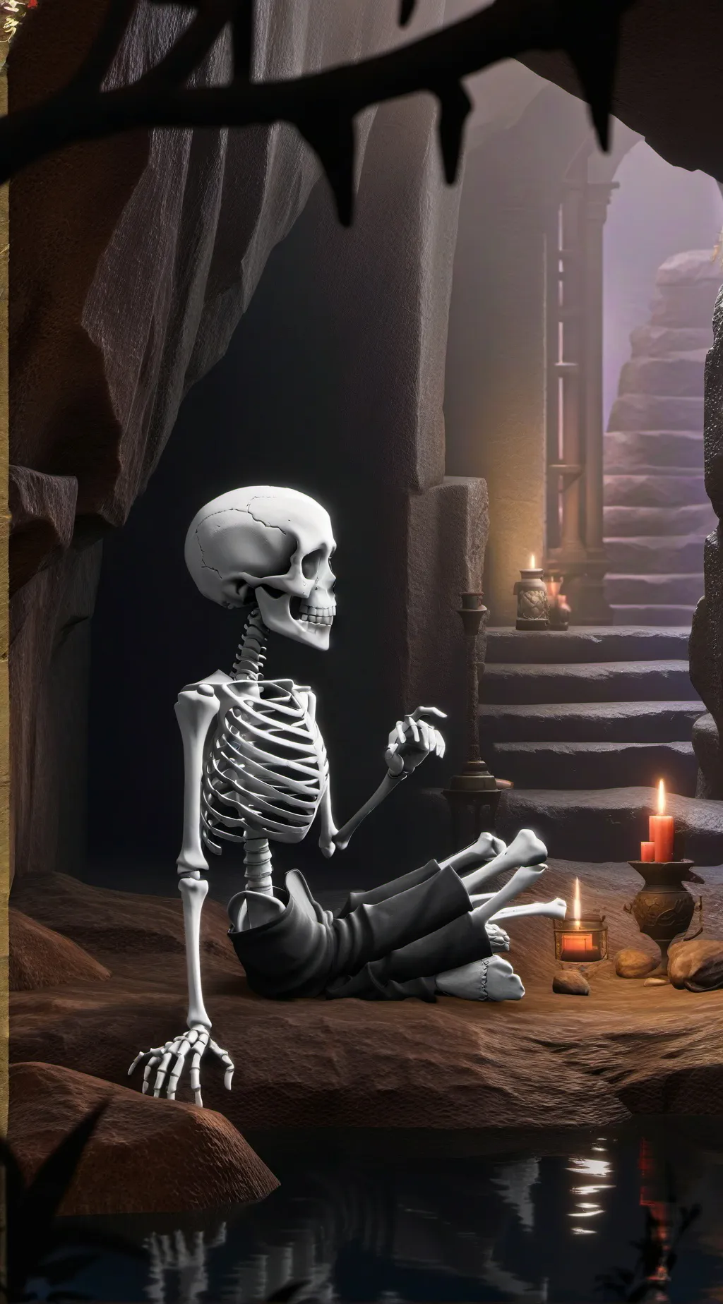 ai character: Skeleton  background