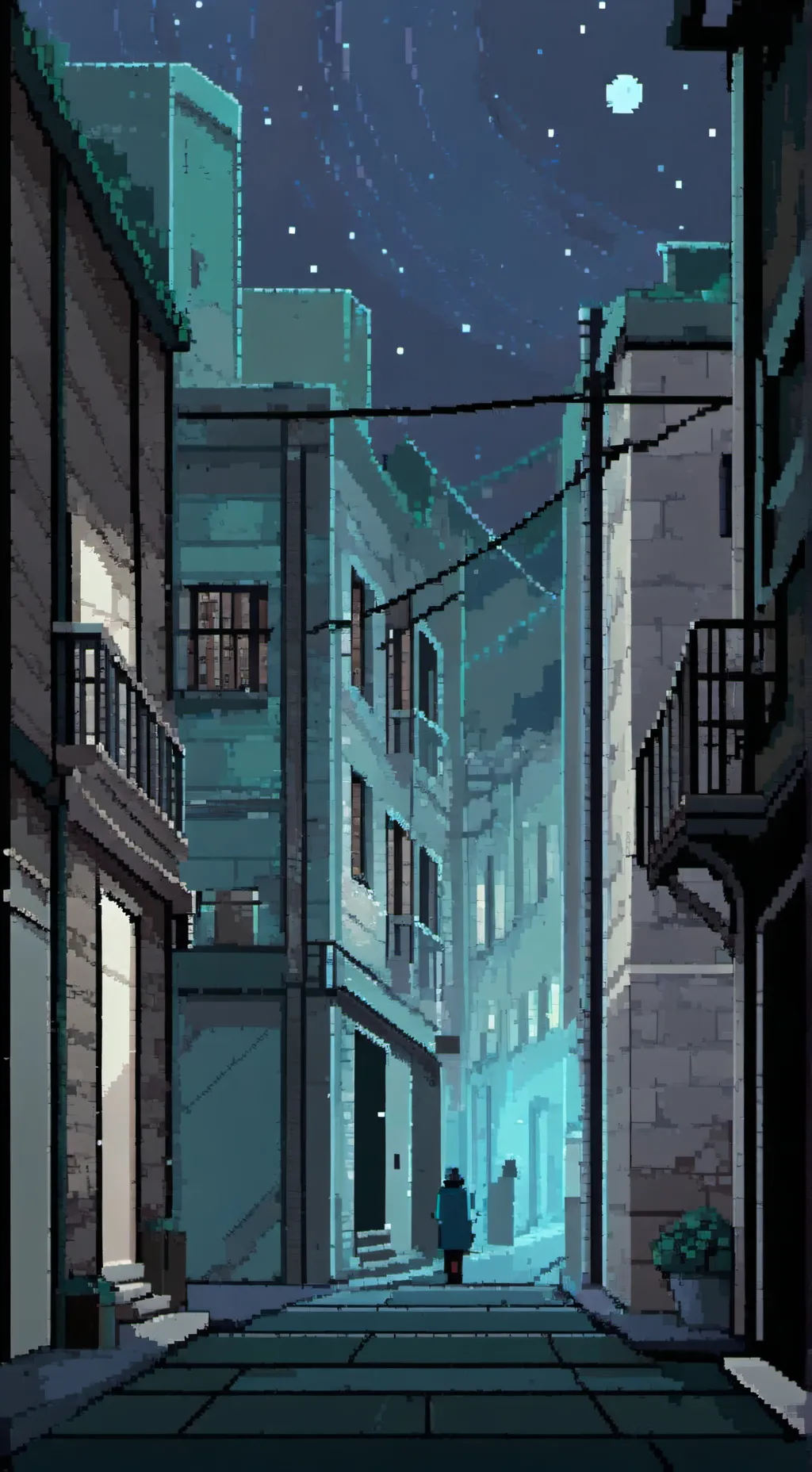 ai character: Alley background