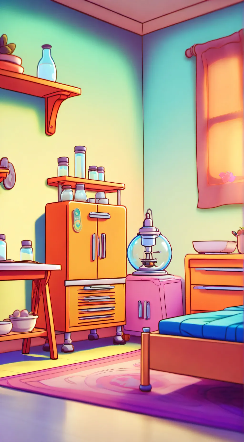 ai character: Dandyworld daycare background