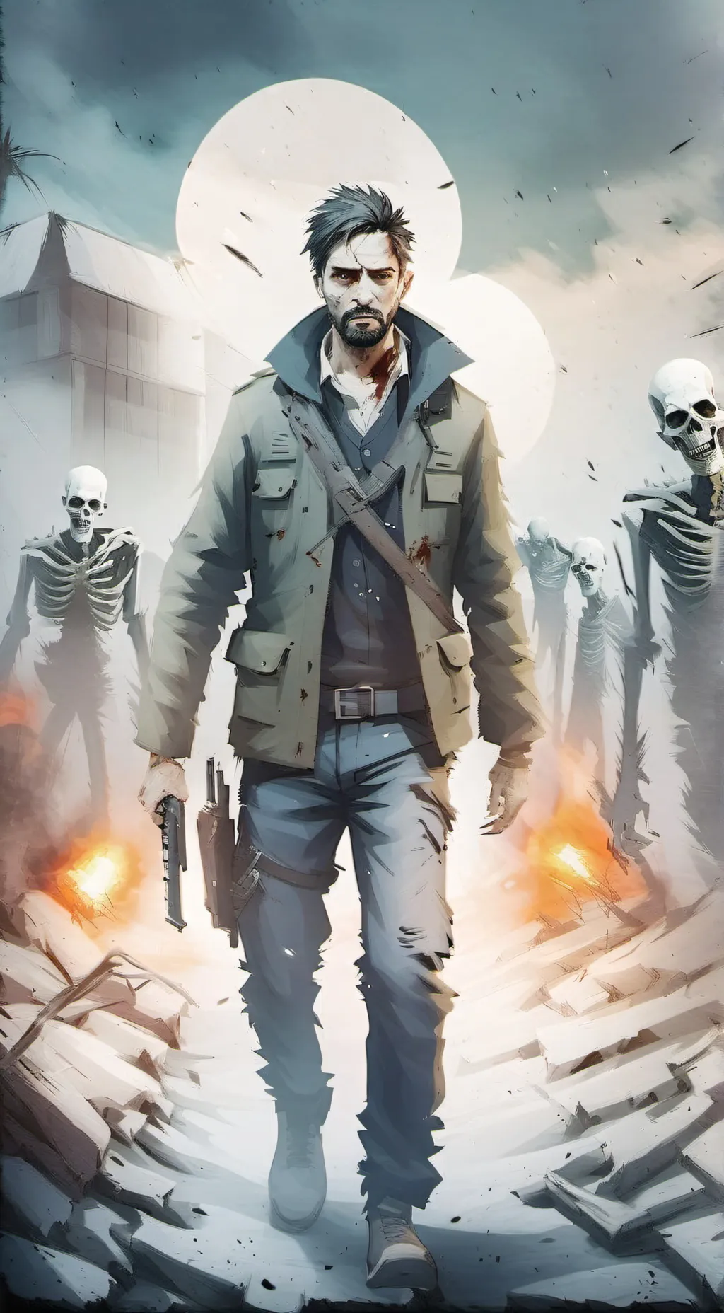 ai character: Zombie apocalypse  background