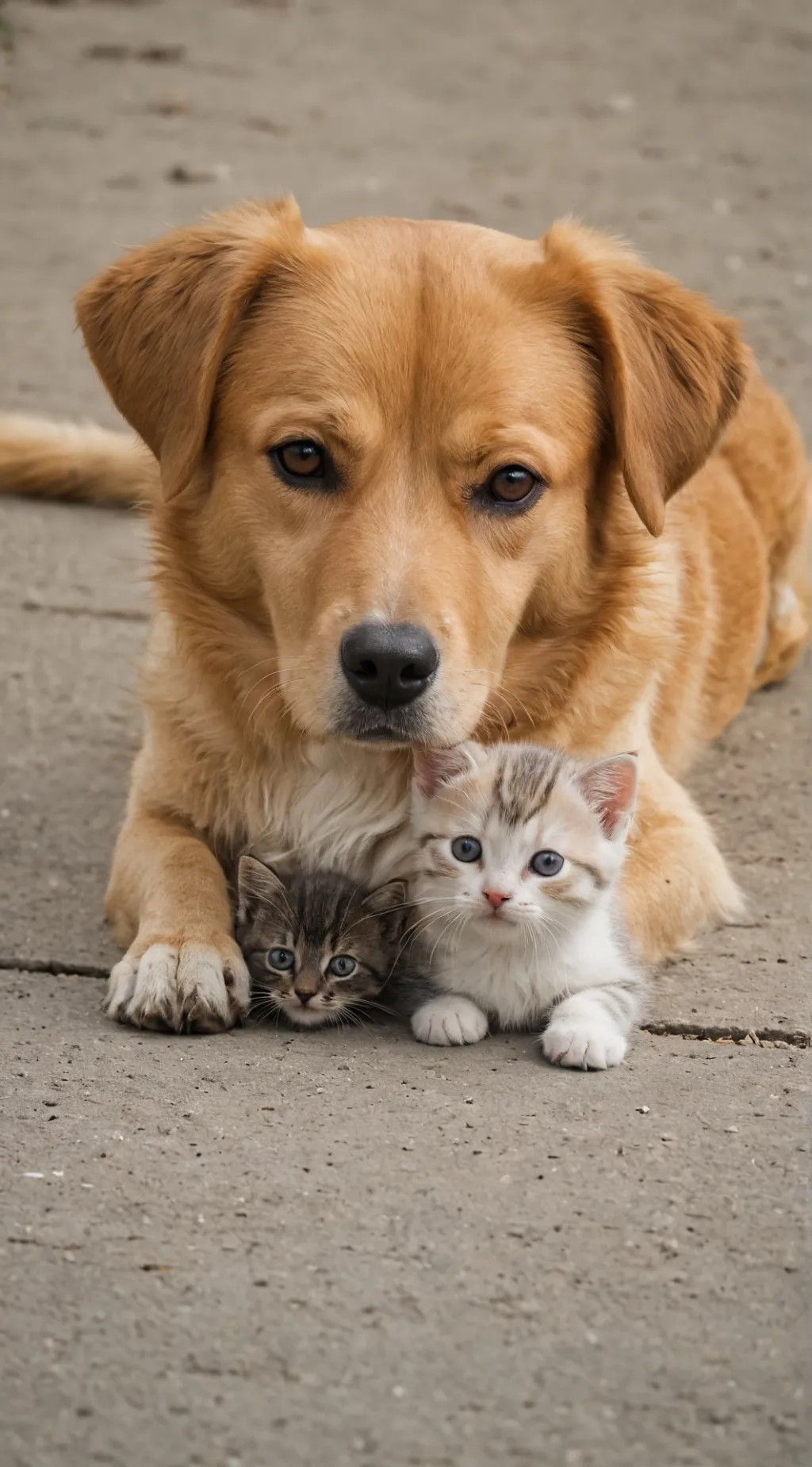 ai character: dog n kittens background