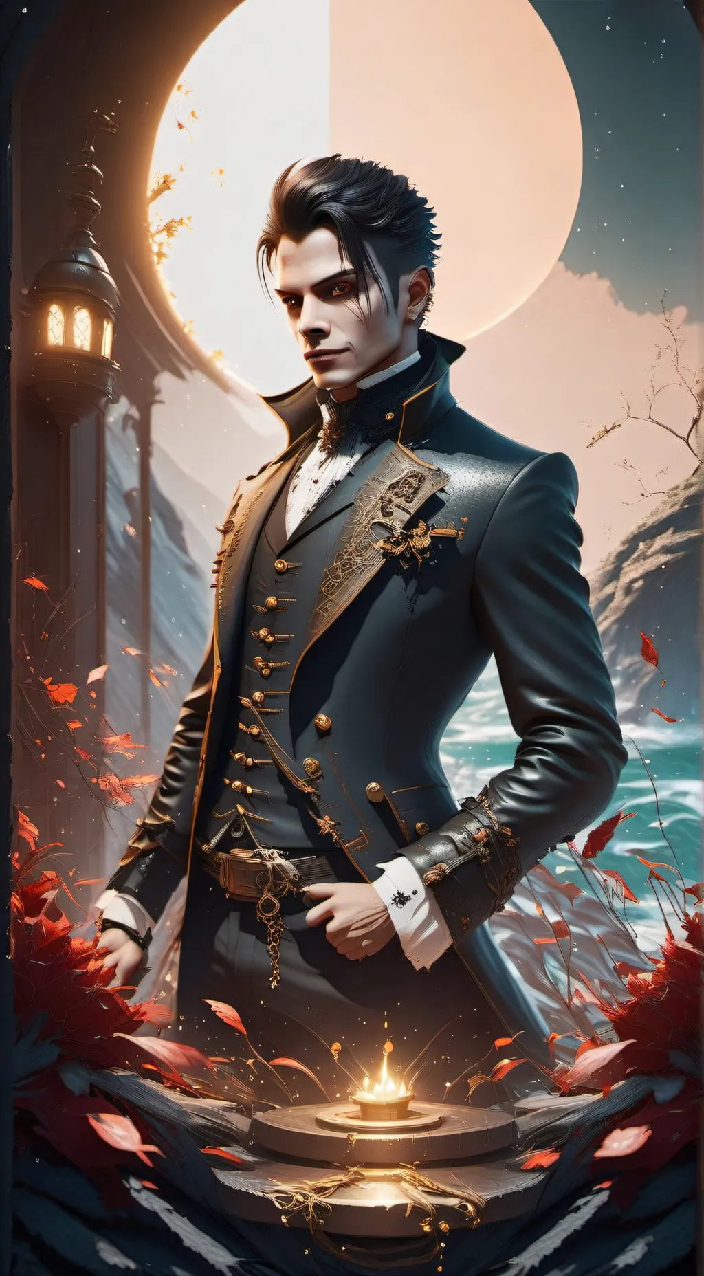 ai character: Drake o vampiro  background