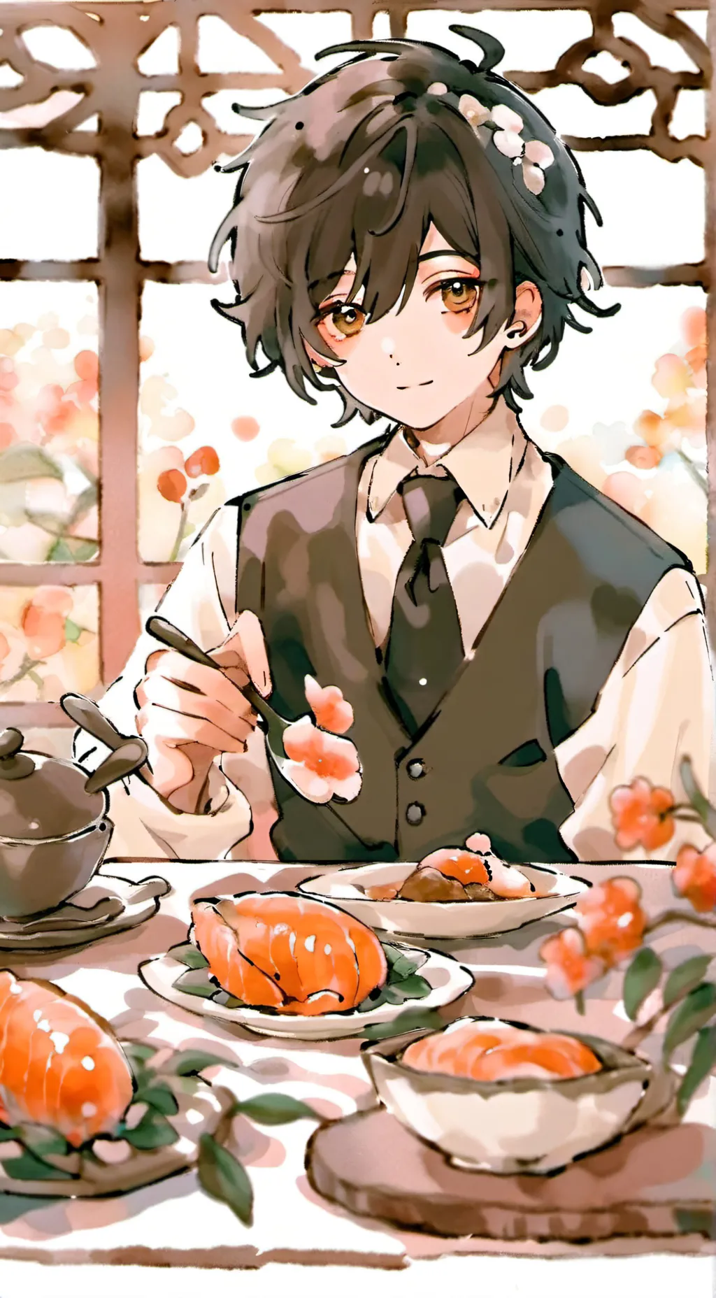 ai character: Vee as a boy? background