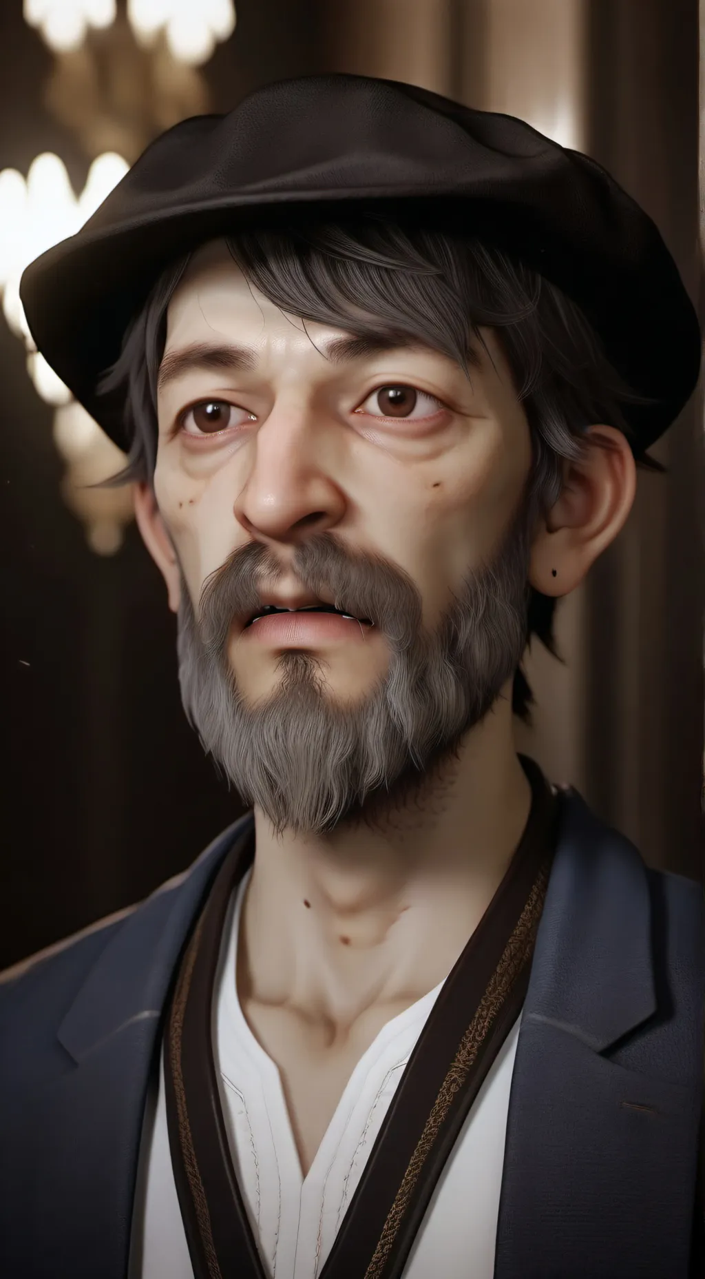 ai character: Professor ugly  background