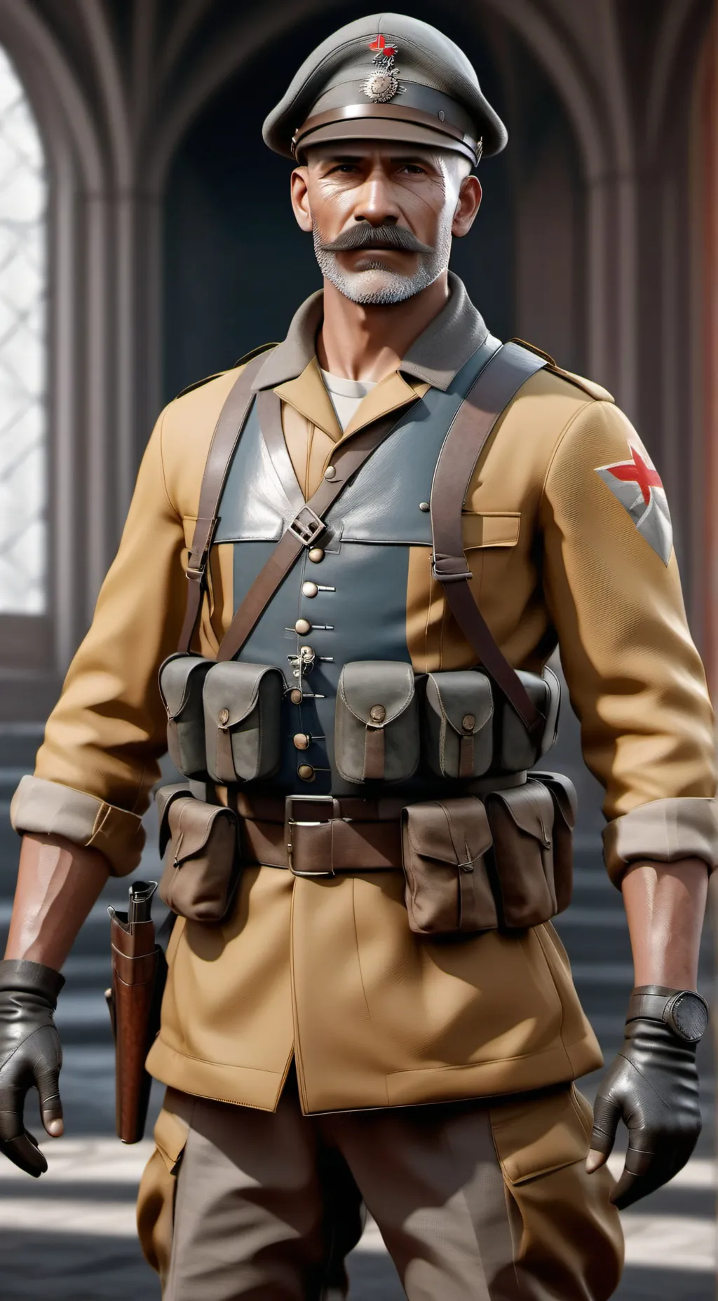 ai character: боец пмв  background