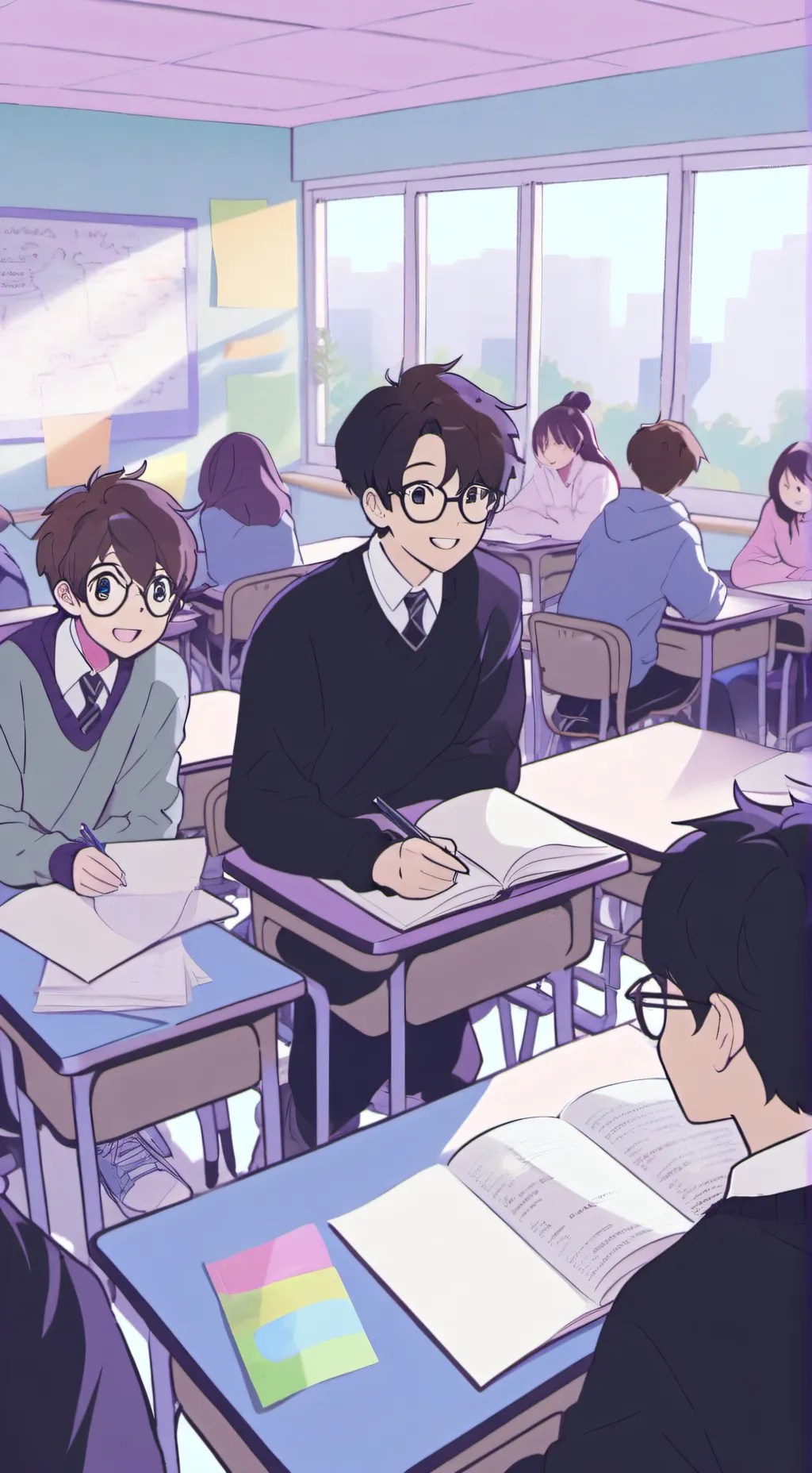 ai character: classroom background