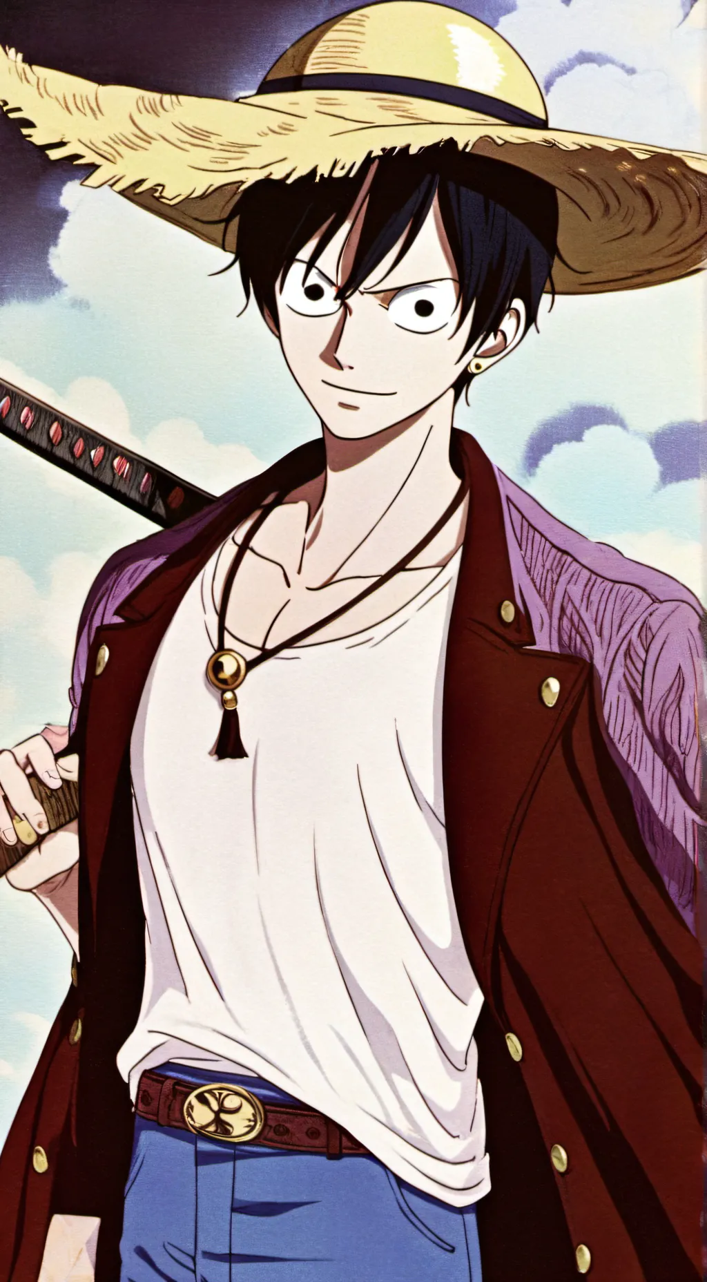 ai character: Luffy 😗 background