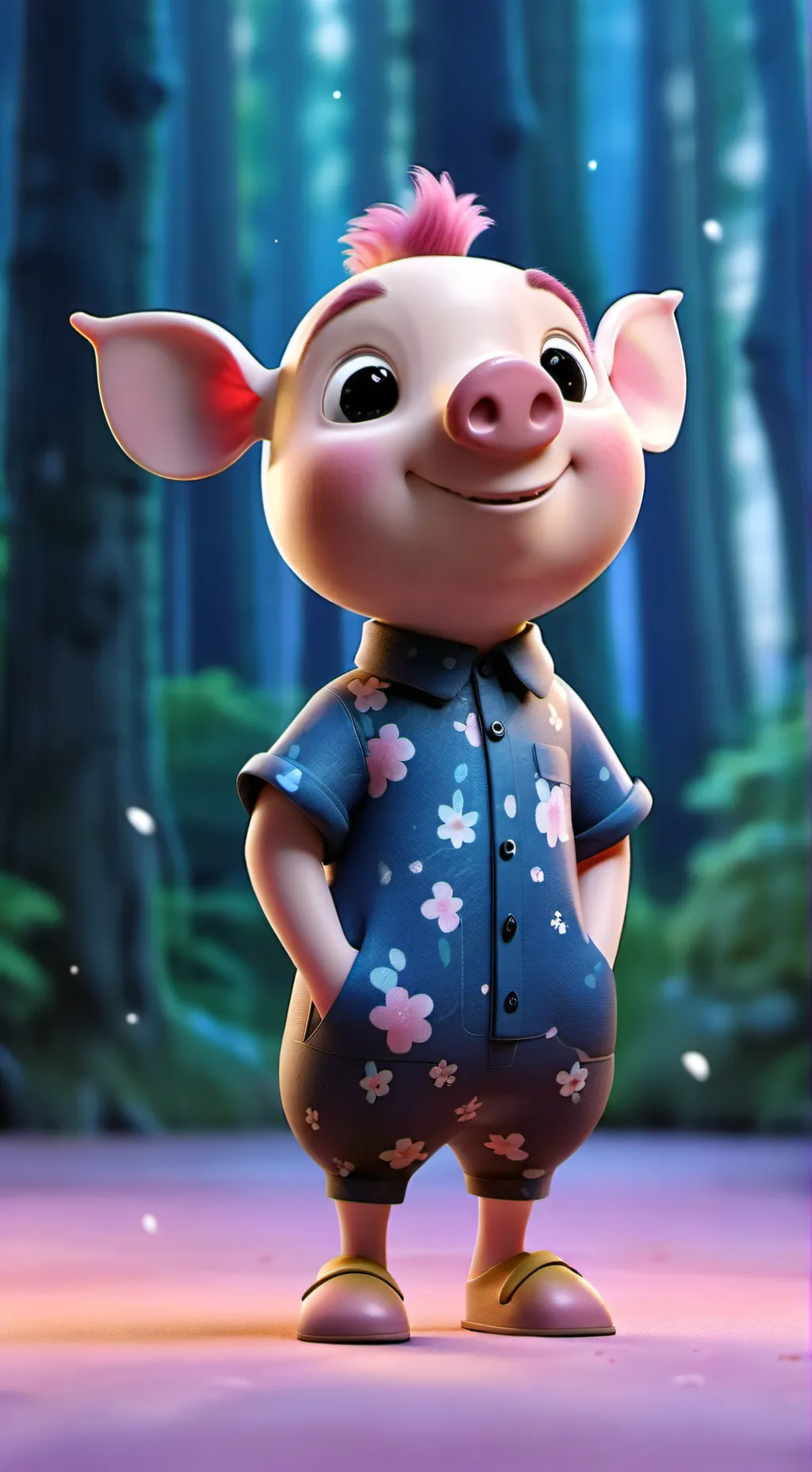 ai character: Piglet  background
